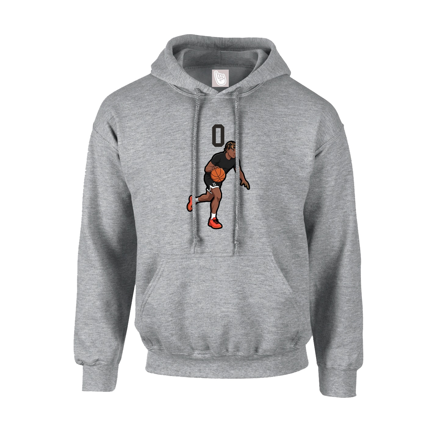 Youth Hoodie — Number Top in Grey