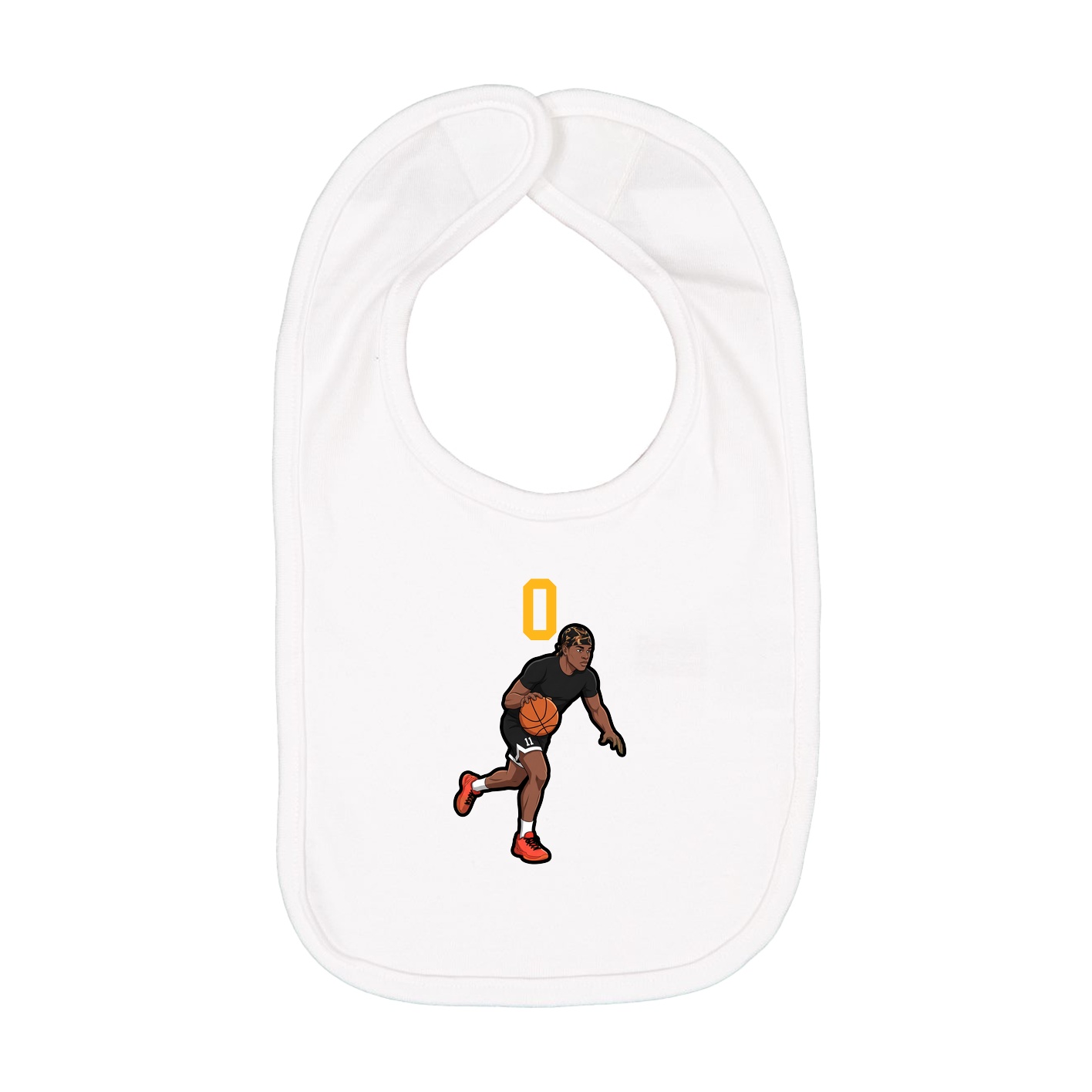 Infant Bib — Number Top in White