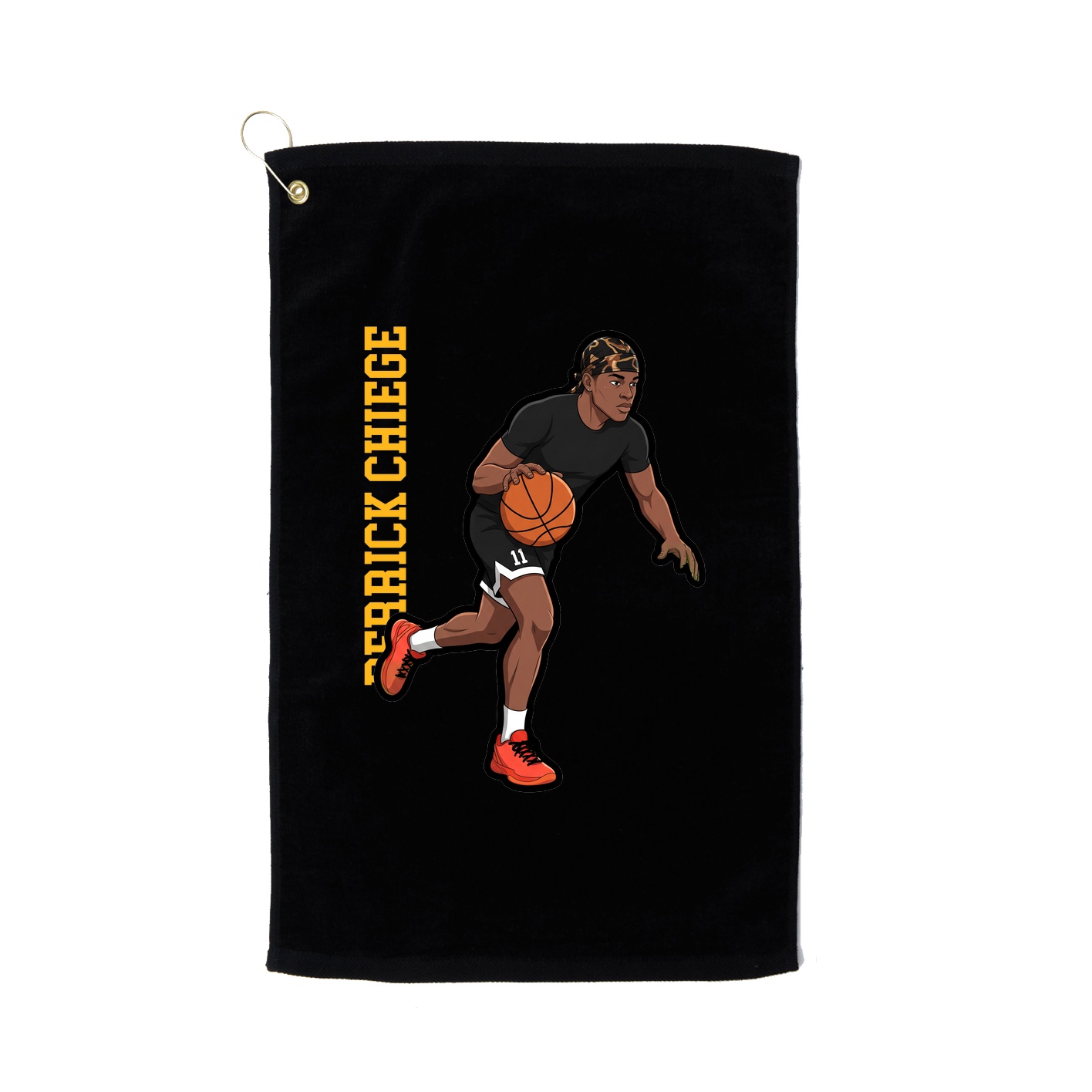 Golf Towel — Name Vertical in Black