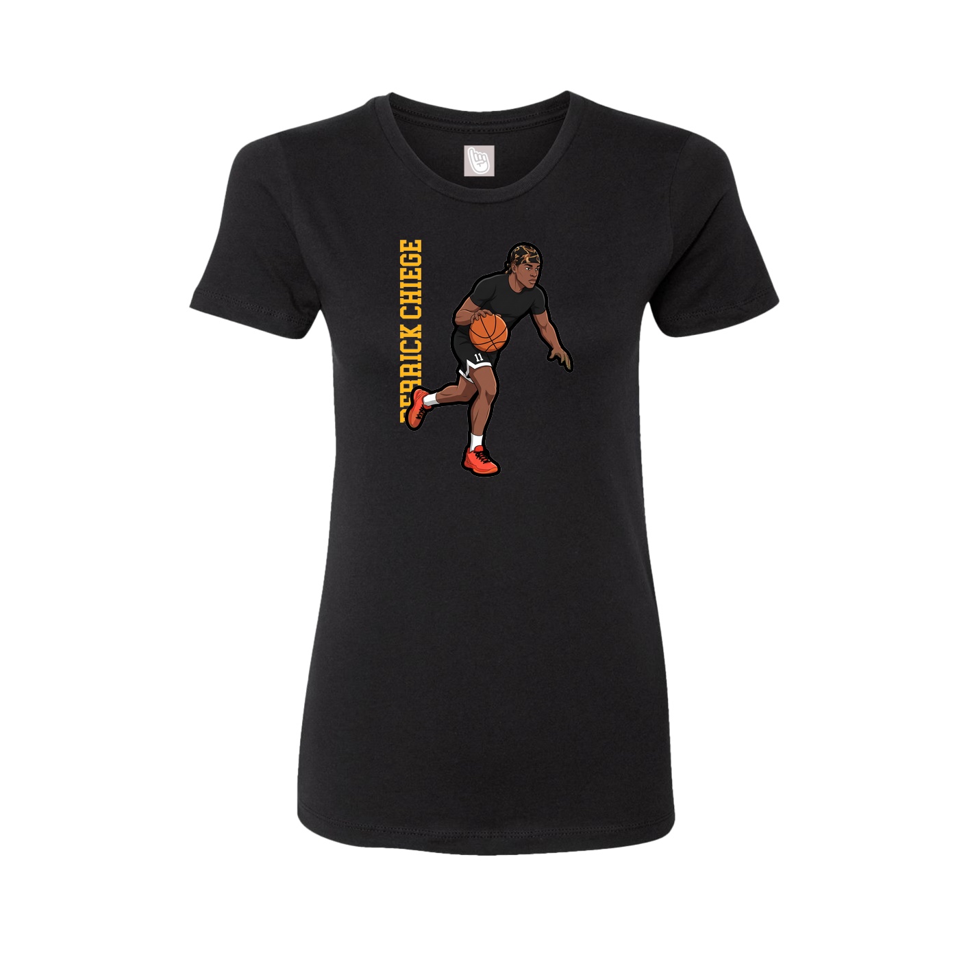 Womens Tee — Name Vertical in Black