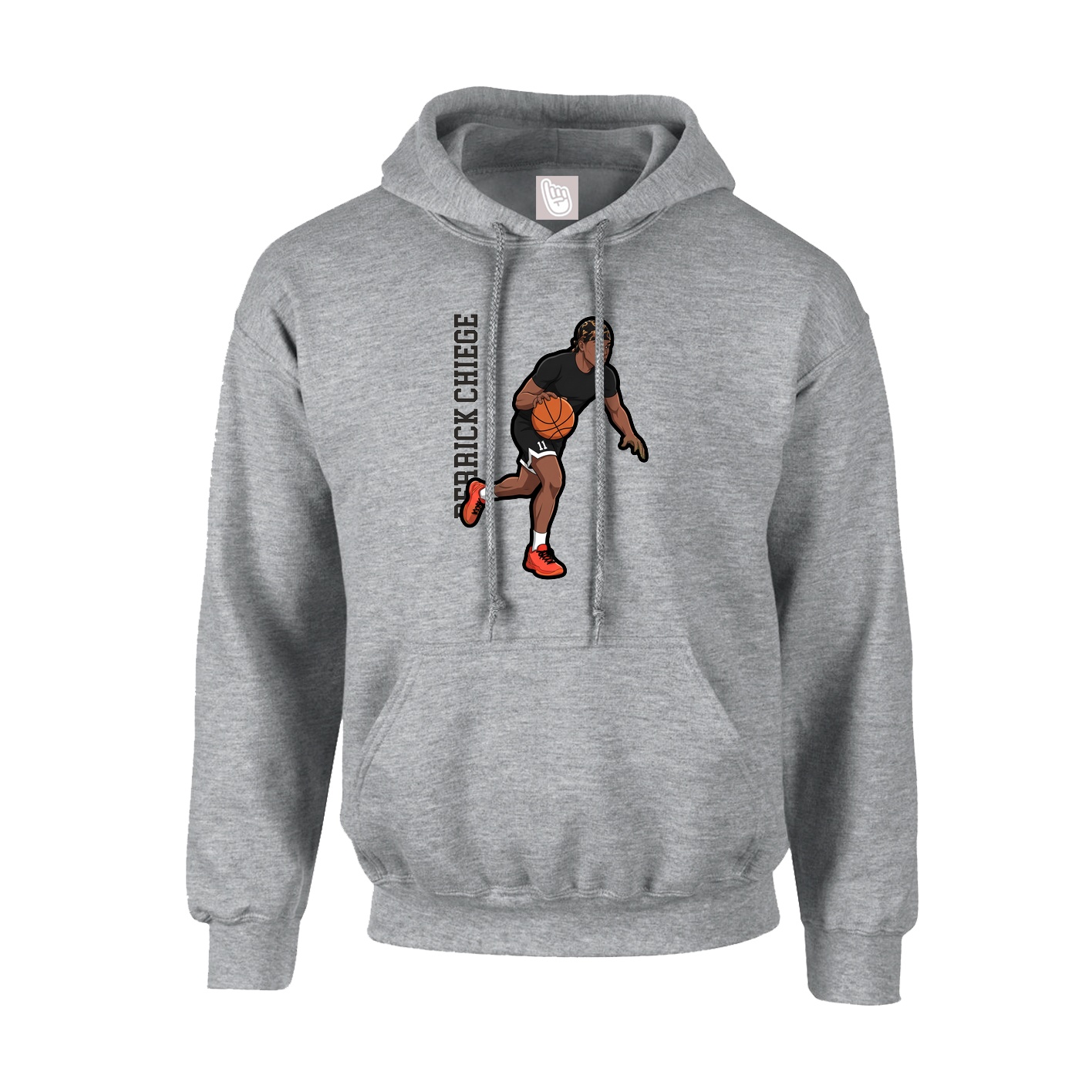 Hoodie — Name Vertical in Grey