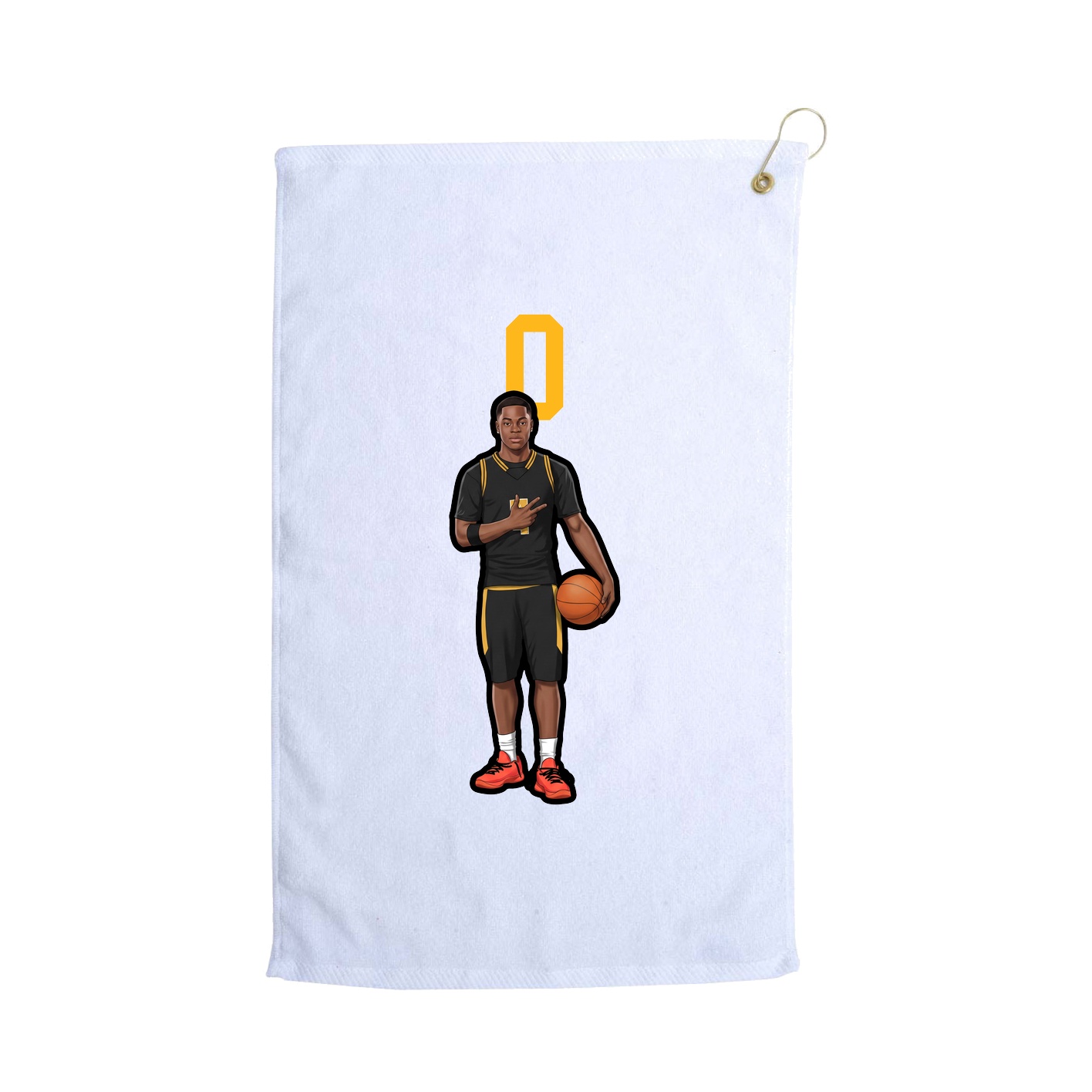 Golf Towel — Number Top in White