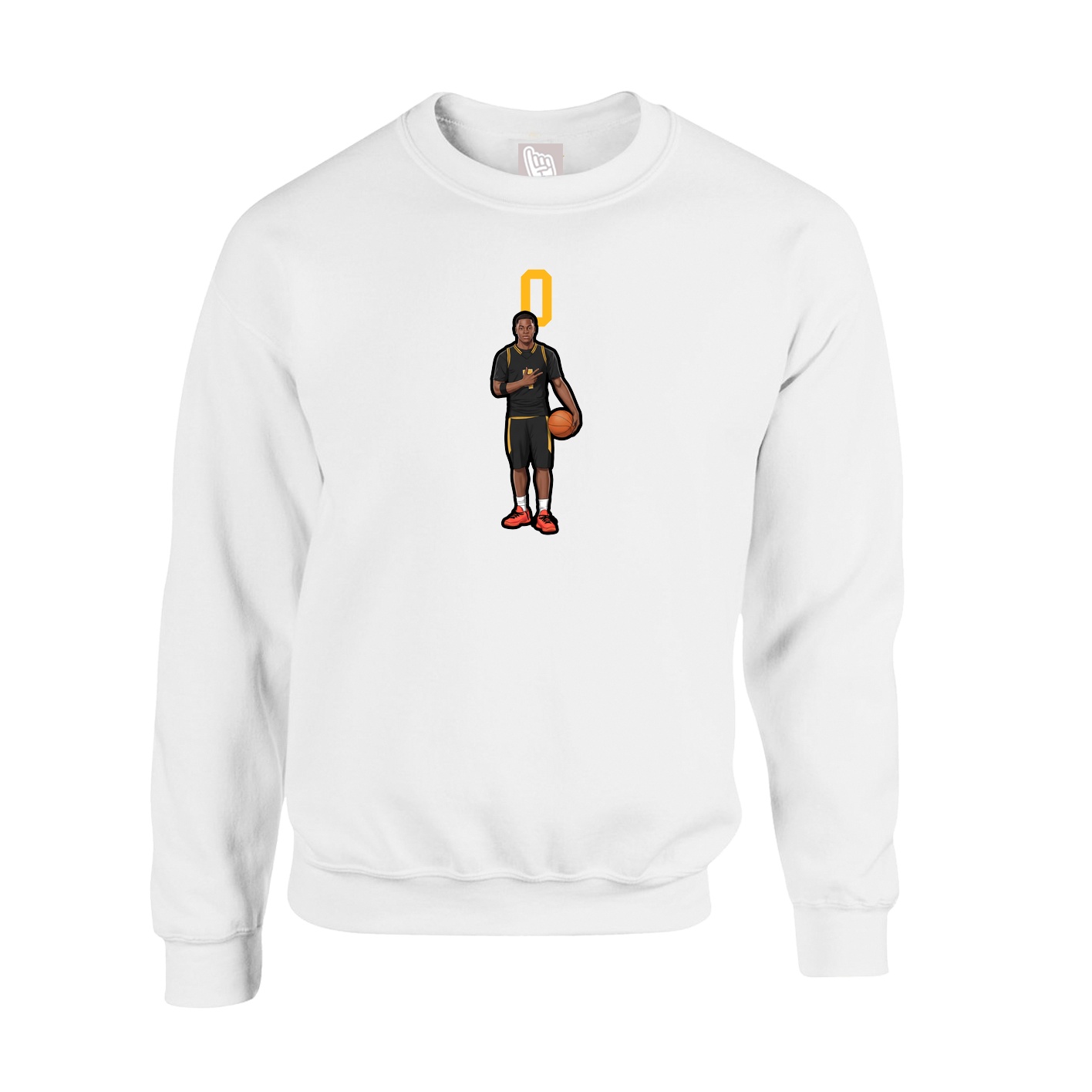 Fleece Crew — Number Top in White