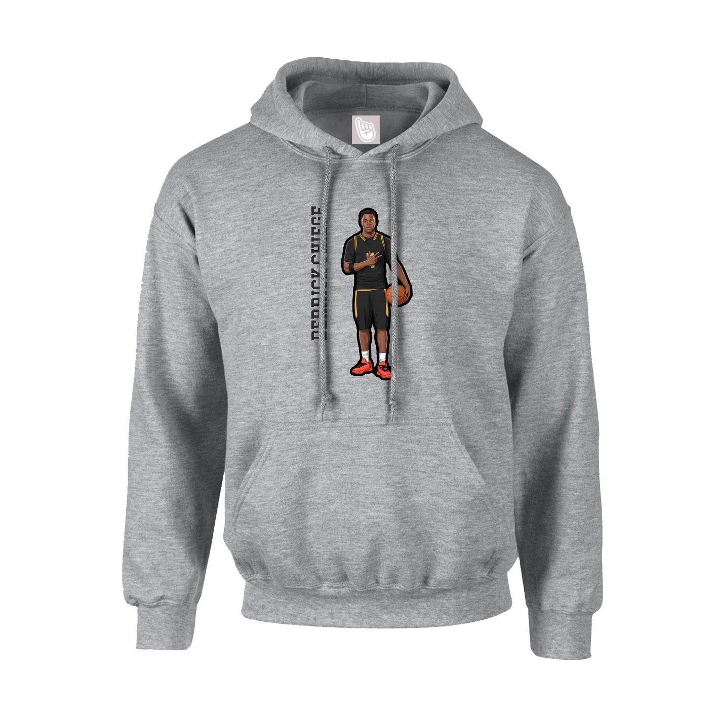 Youth Hoodie — Name Vertical in Grey