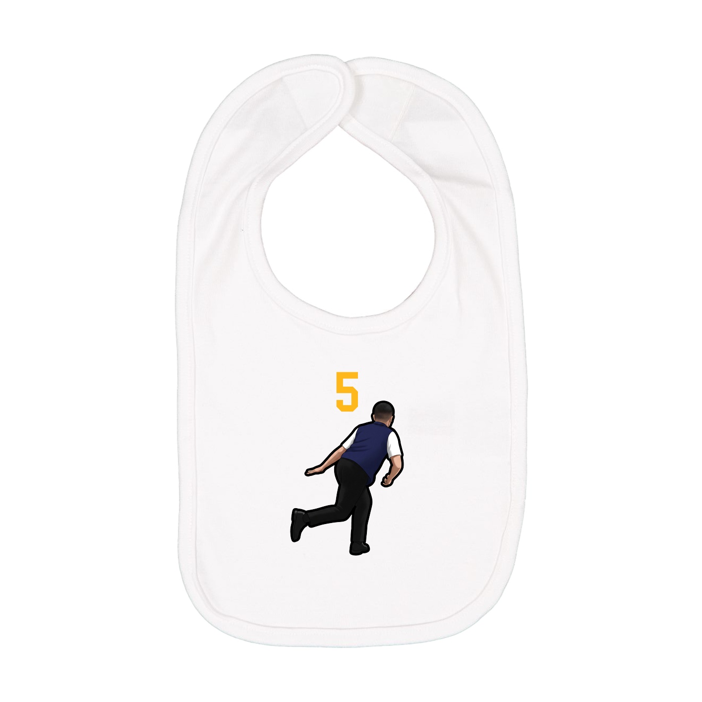 Infant Bib — Number Top in White