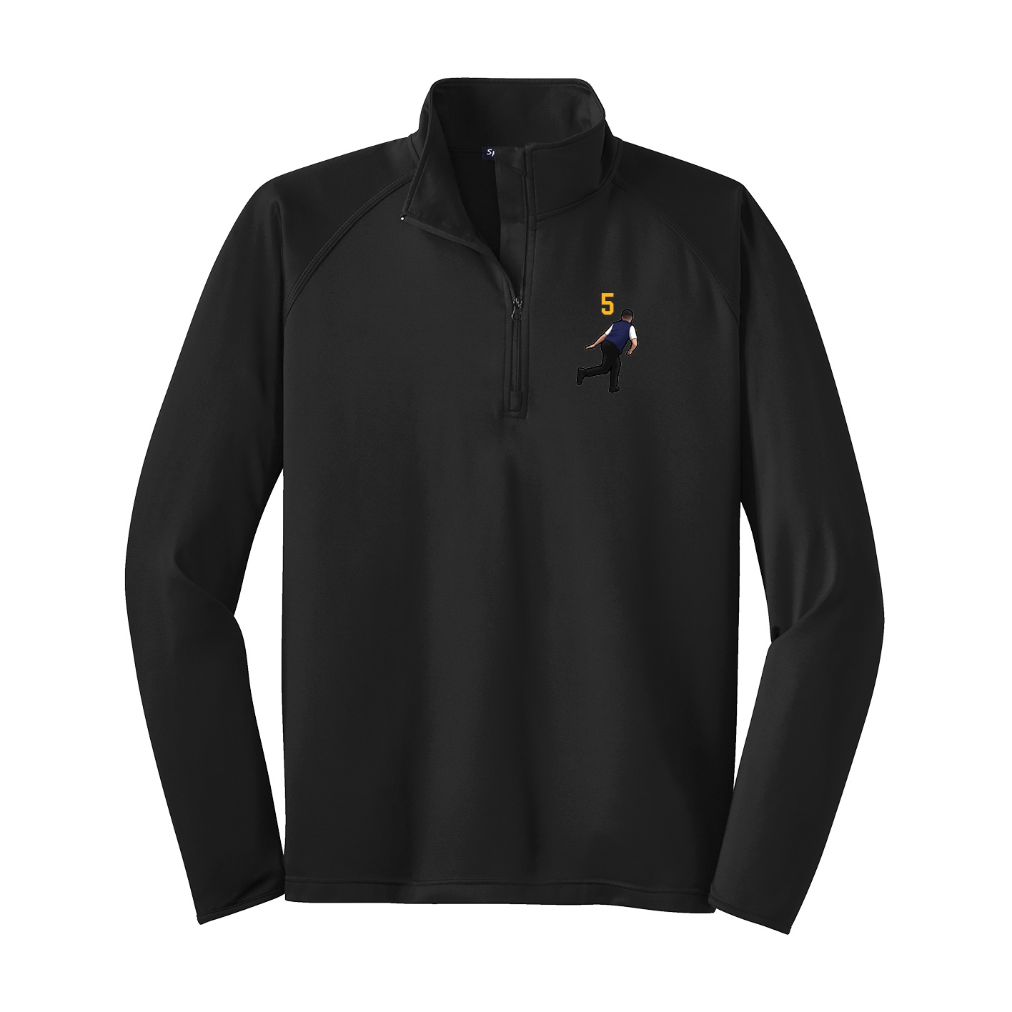 Q-Zip Pullover — Number Top in Black