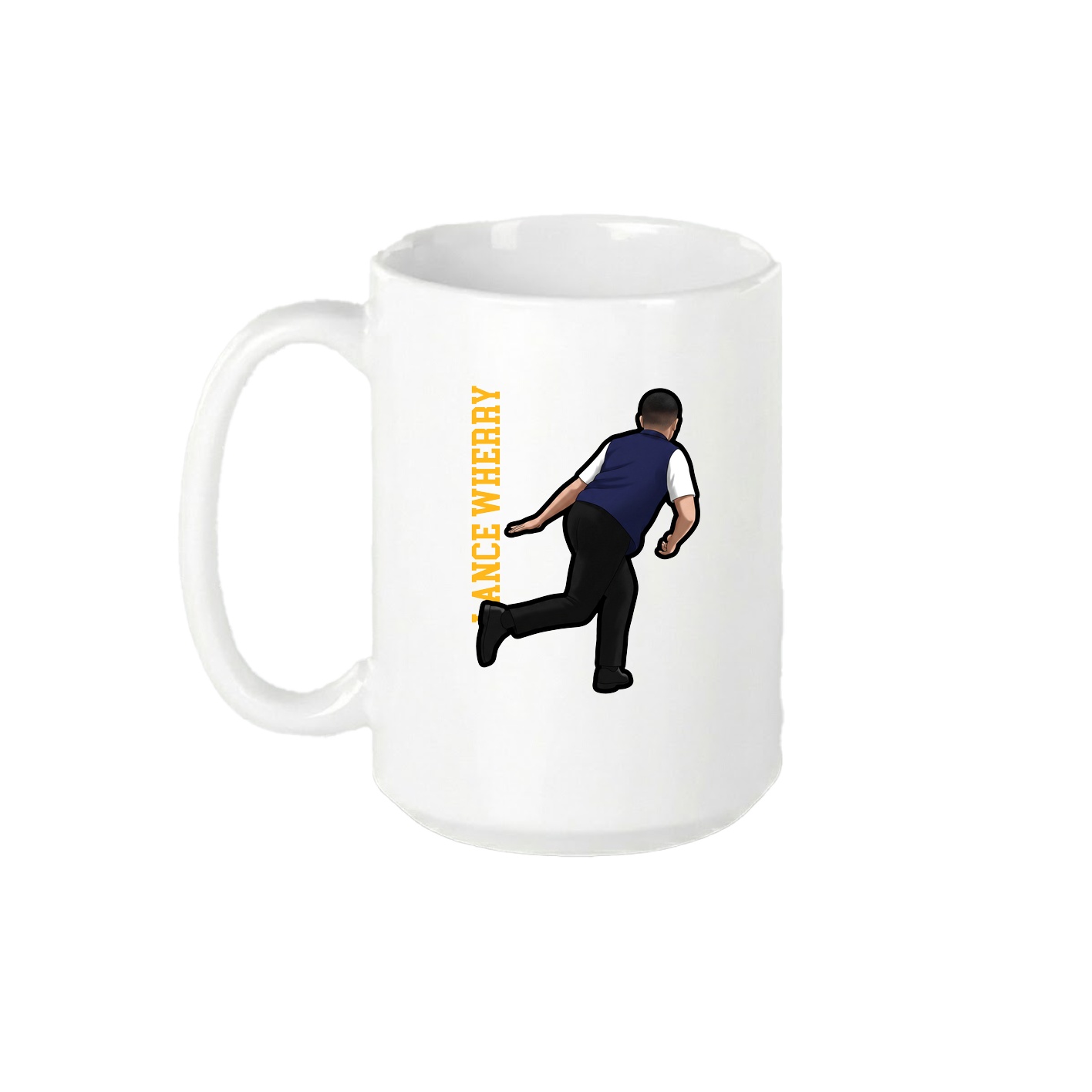 15oz Coffee Mug — Name Vertical in White