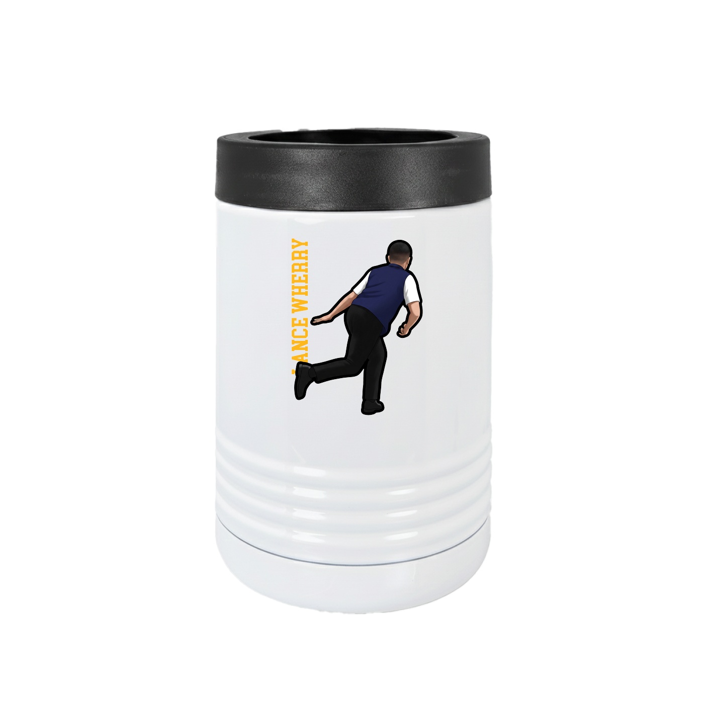 Beverage Holder — Name Vertical in White