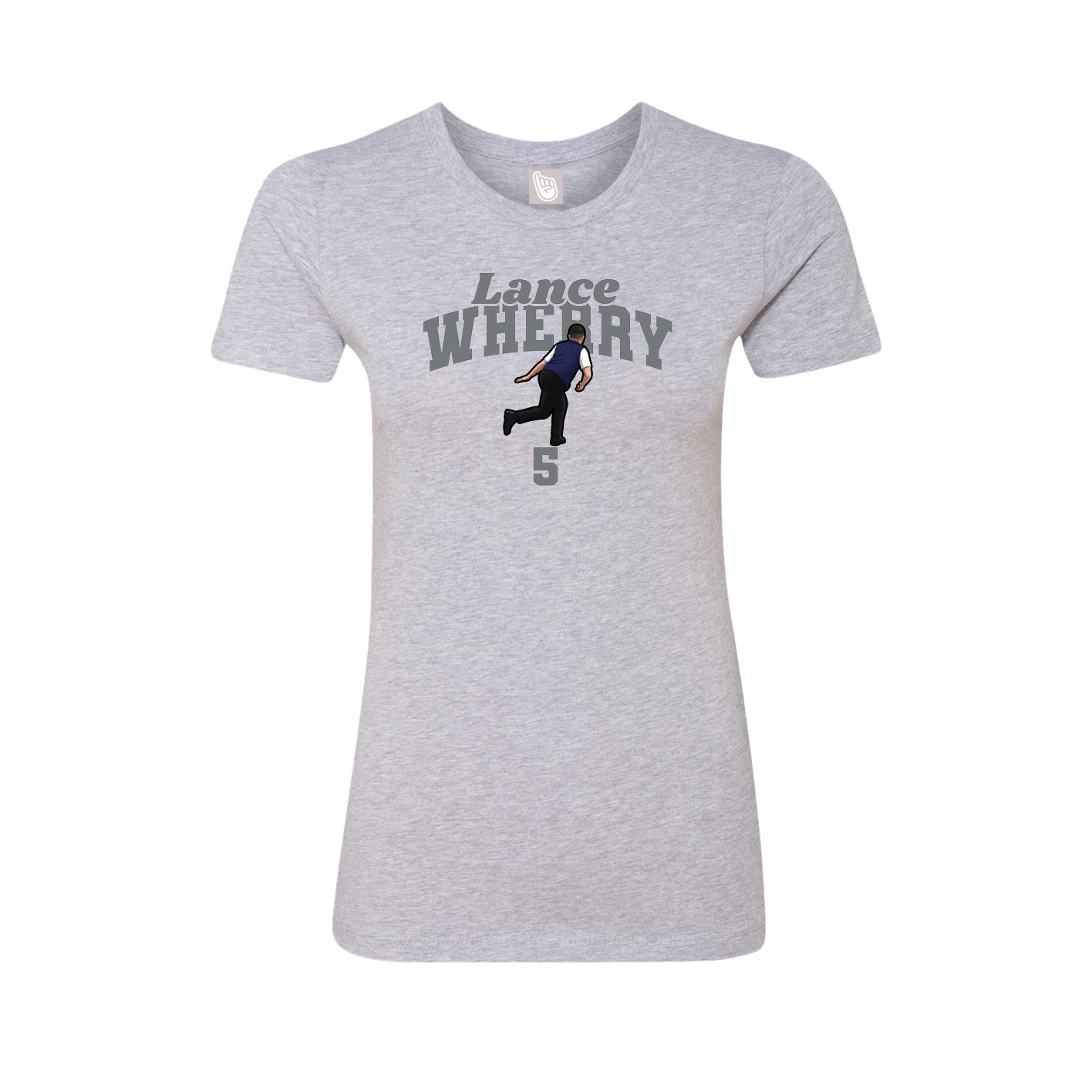 Fitted Women's Tee — Signature Arch in Grey