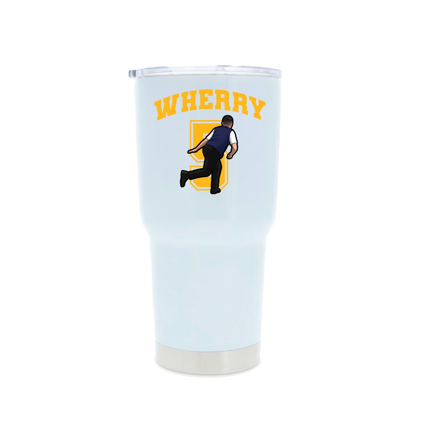 30oz Stainless Steel Tumbler — Number in White