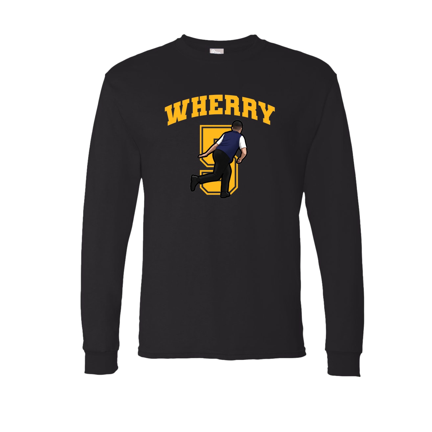 Long Sleeve Tee — Number in Black