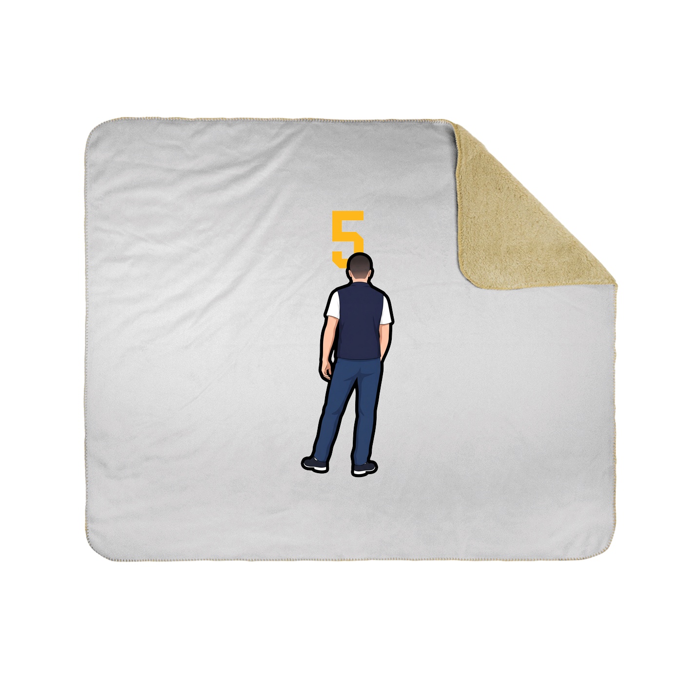 Throw Blanket — Number Top in White