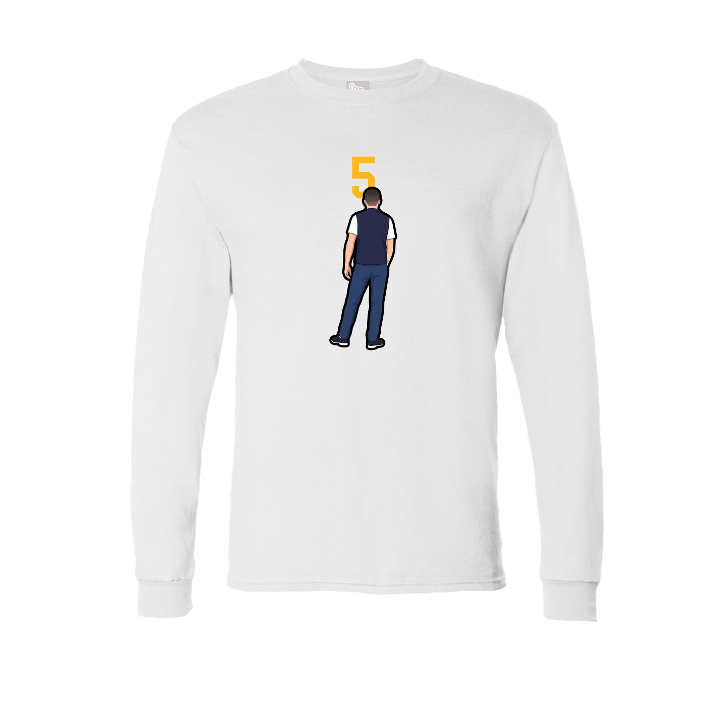 Long Sleeve Tee — Number Top in White