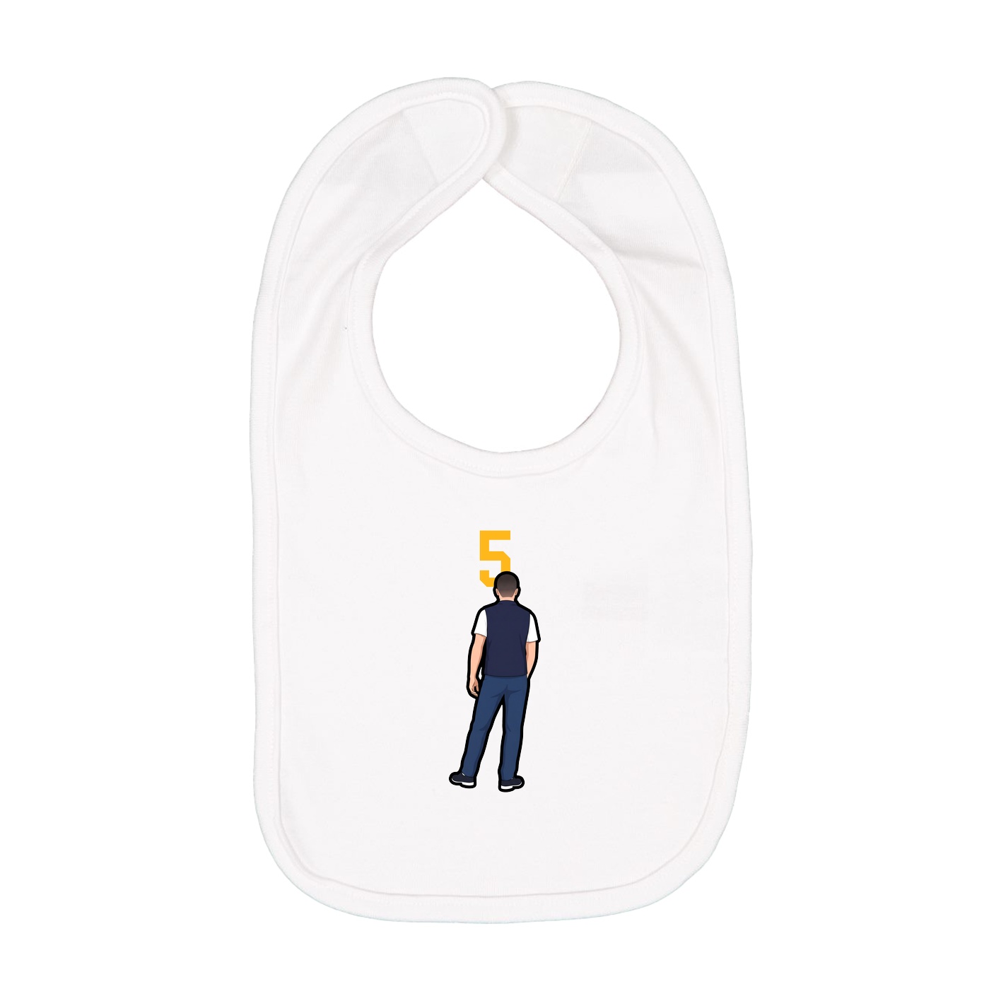 Infant Bib — Number Top in White