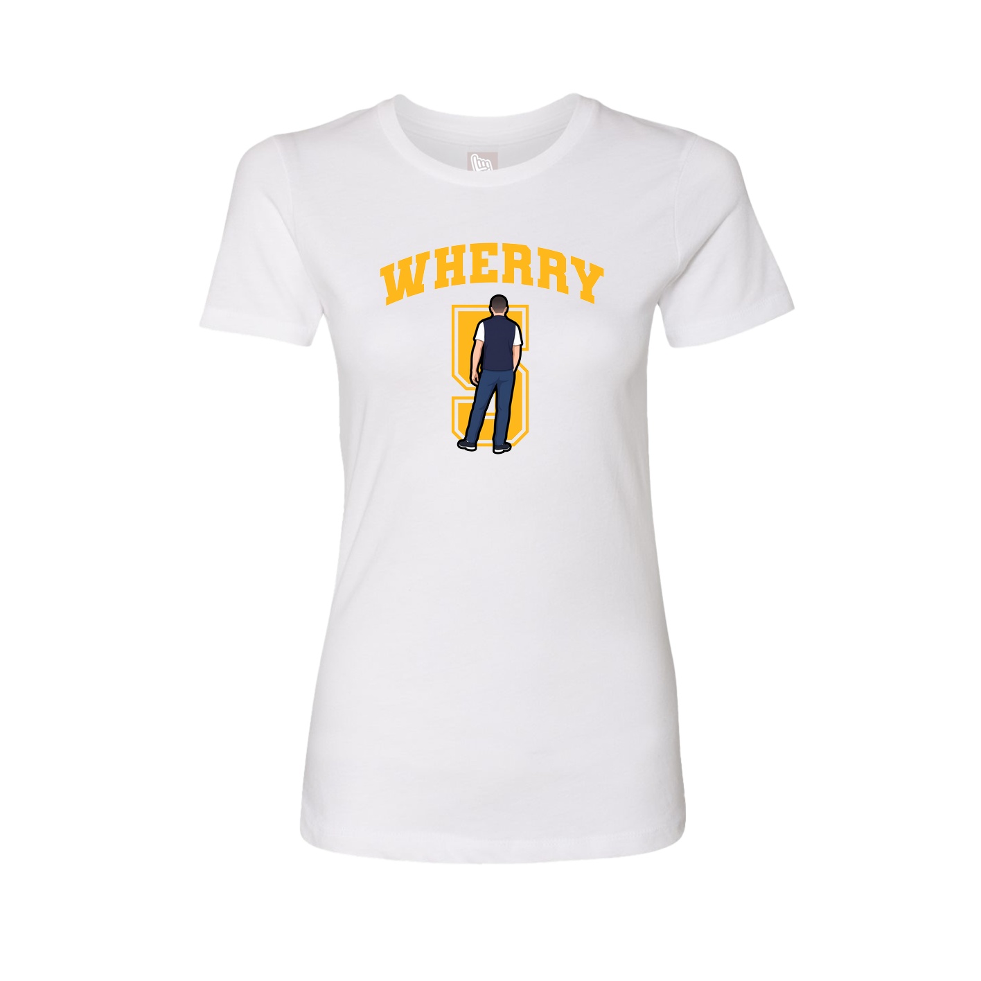 Fitted Women's Tee — Number in White