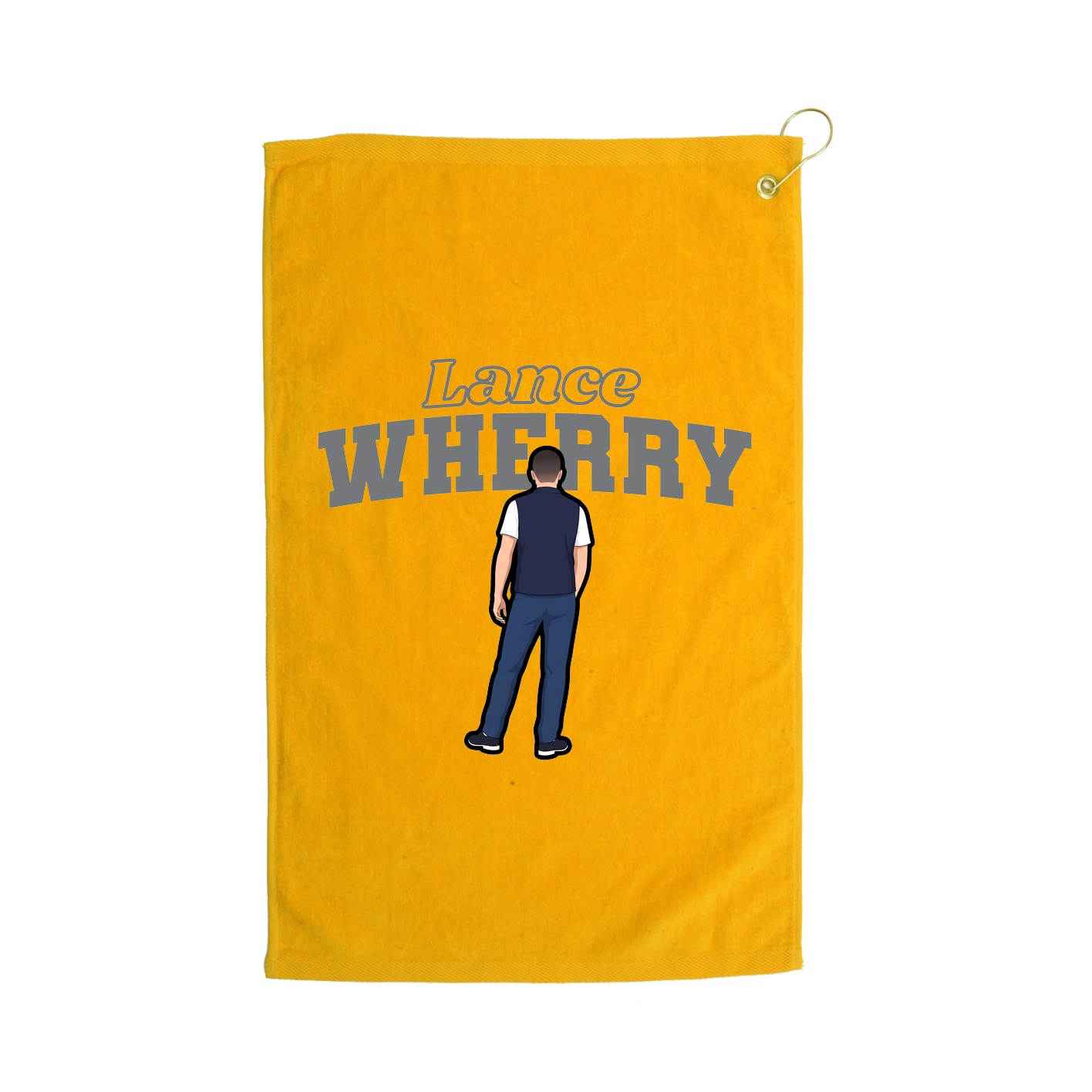 Golf Towel — Name Arch in Gold