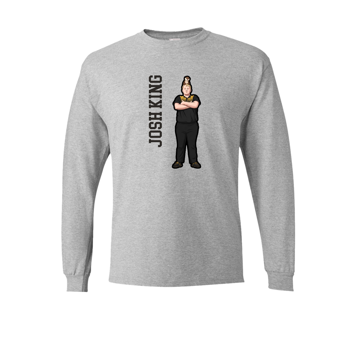 Long Sleeve Tee — Name Vertical in Grey