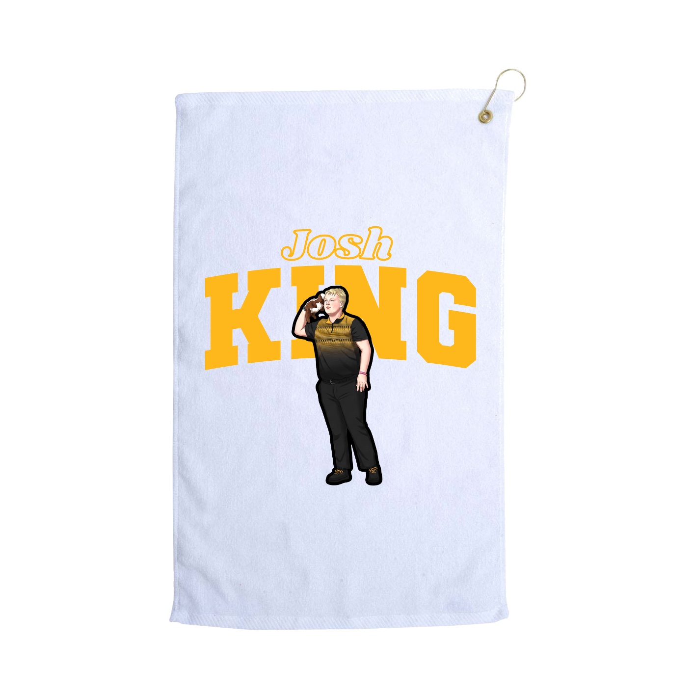 Golf Towel — Name Arch in White