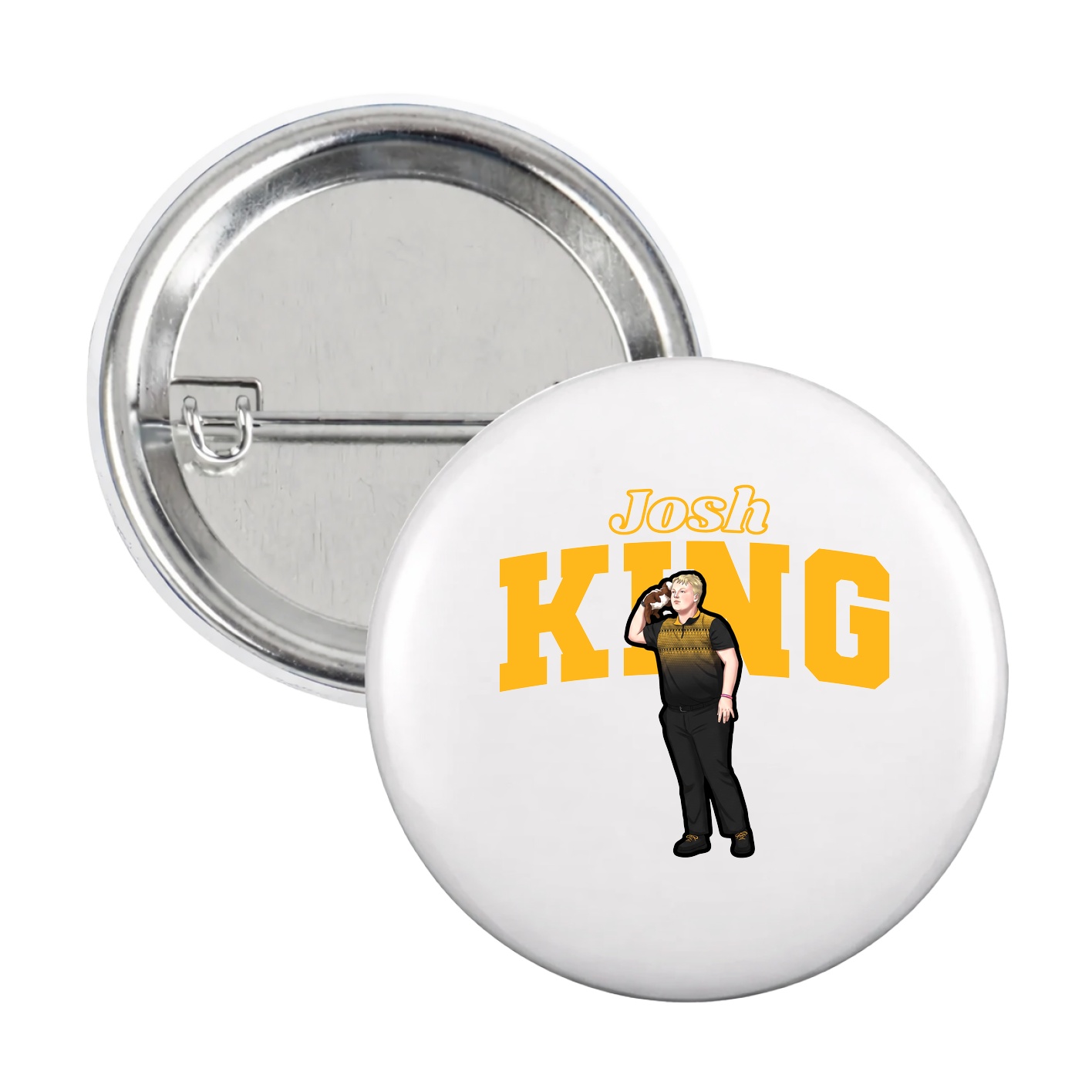Game Day Button — Name Arch in White