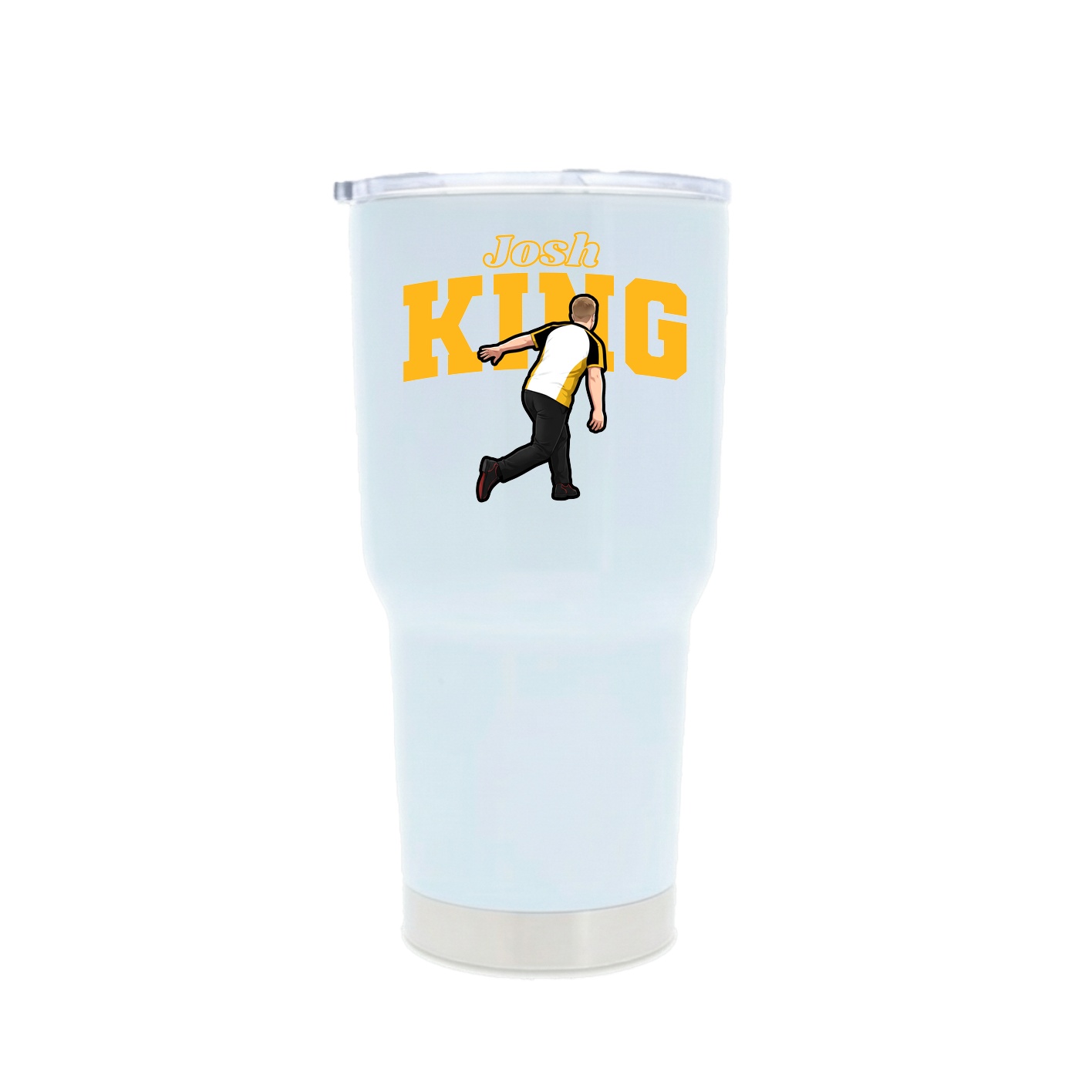 30oz Stainless Steel Tumbler — Name Arch in White