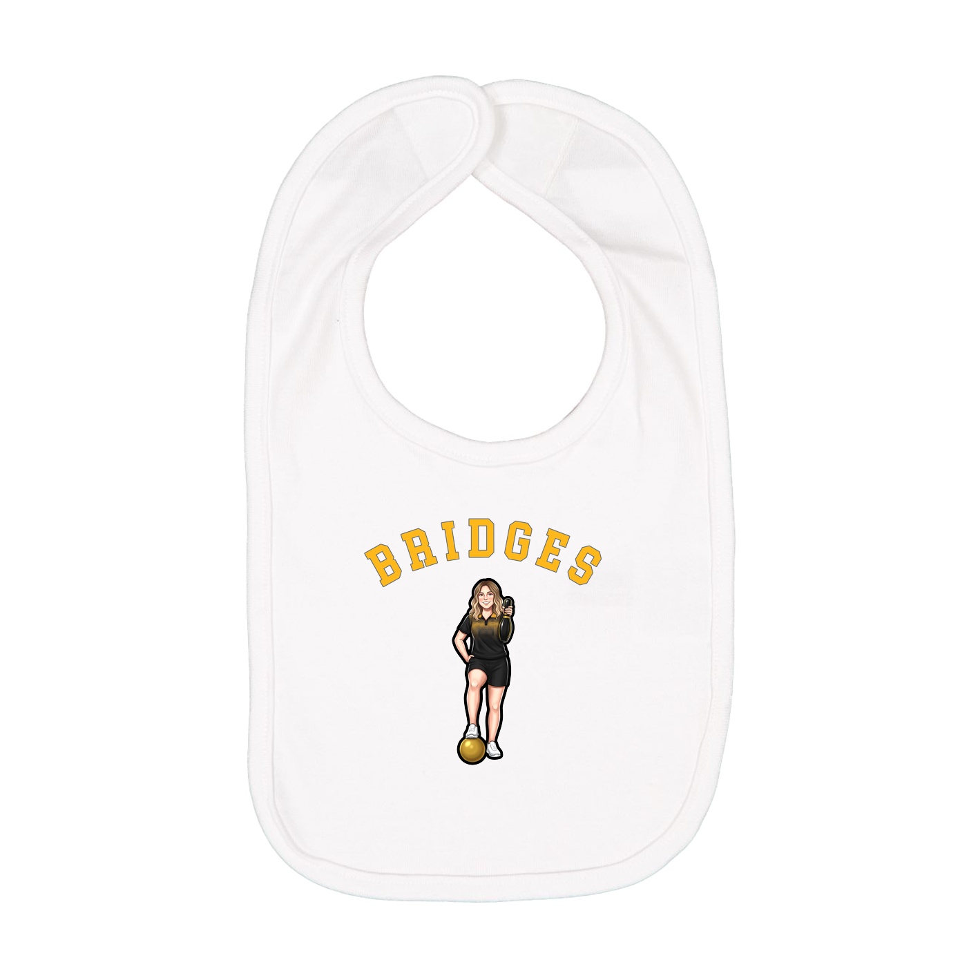 Infant Bib — Shirsey Arch in White