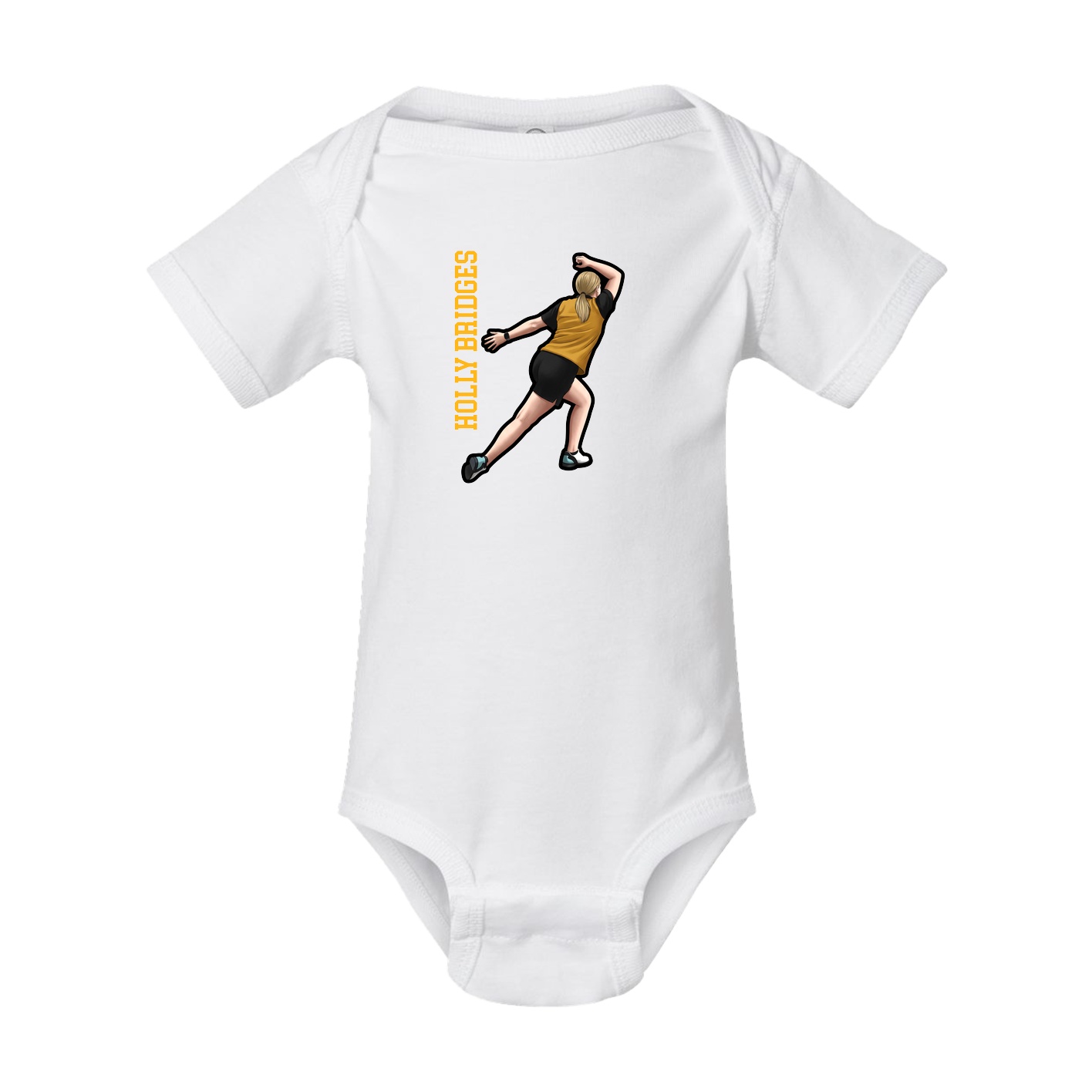 Baby Onesie — Name Vertical in White