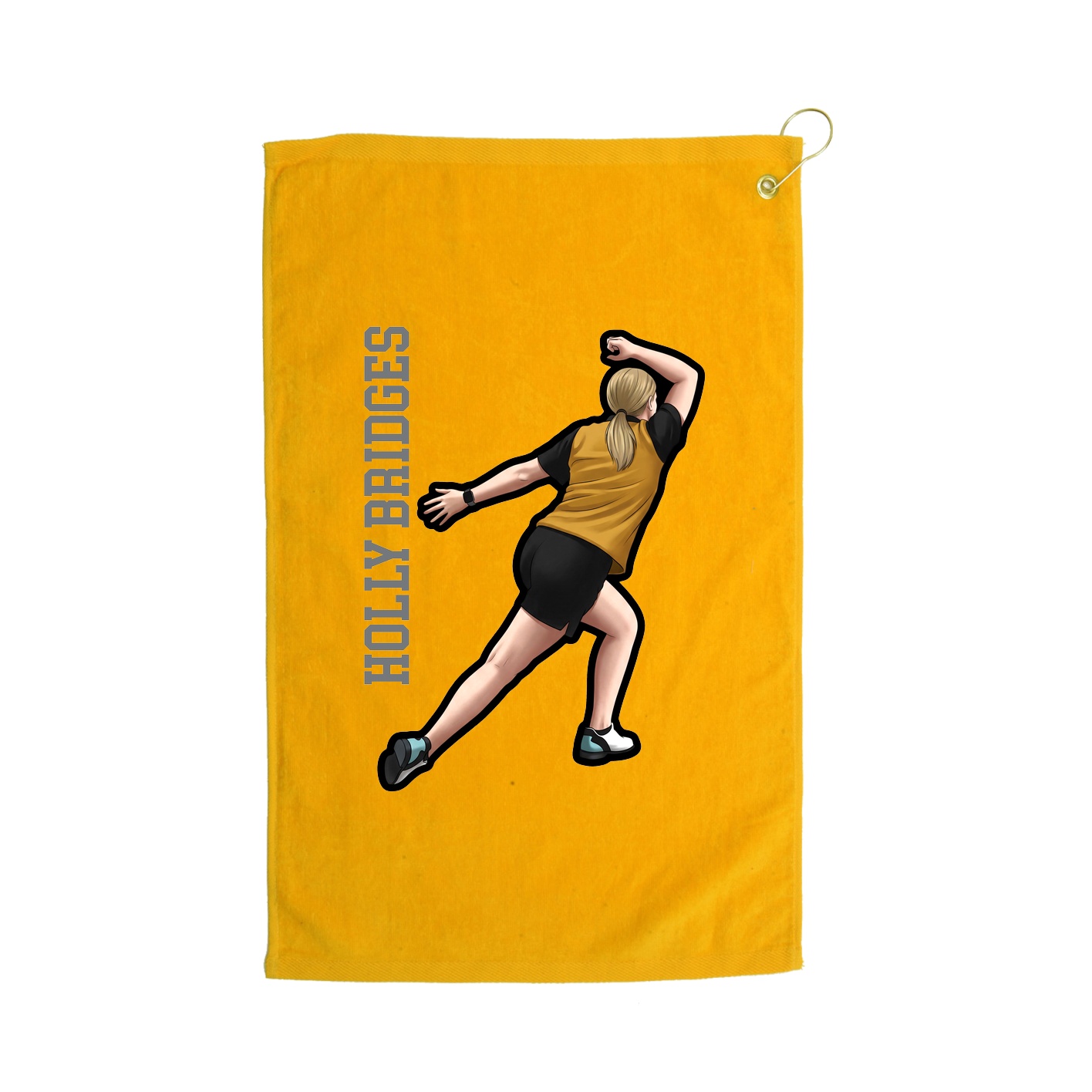 Golf Towel — Name Vertical in Gold