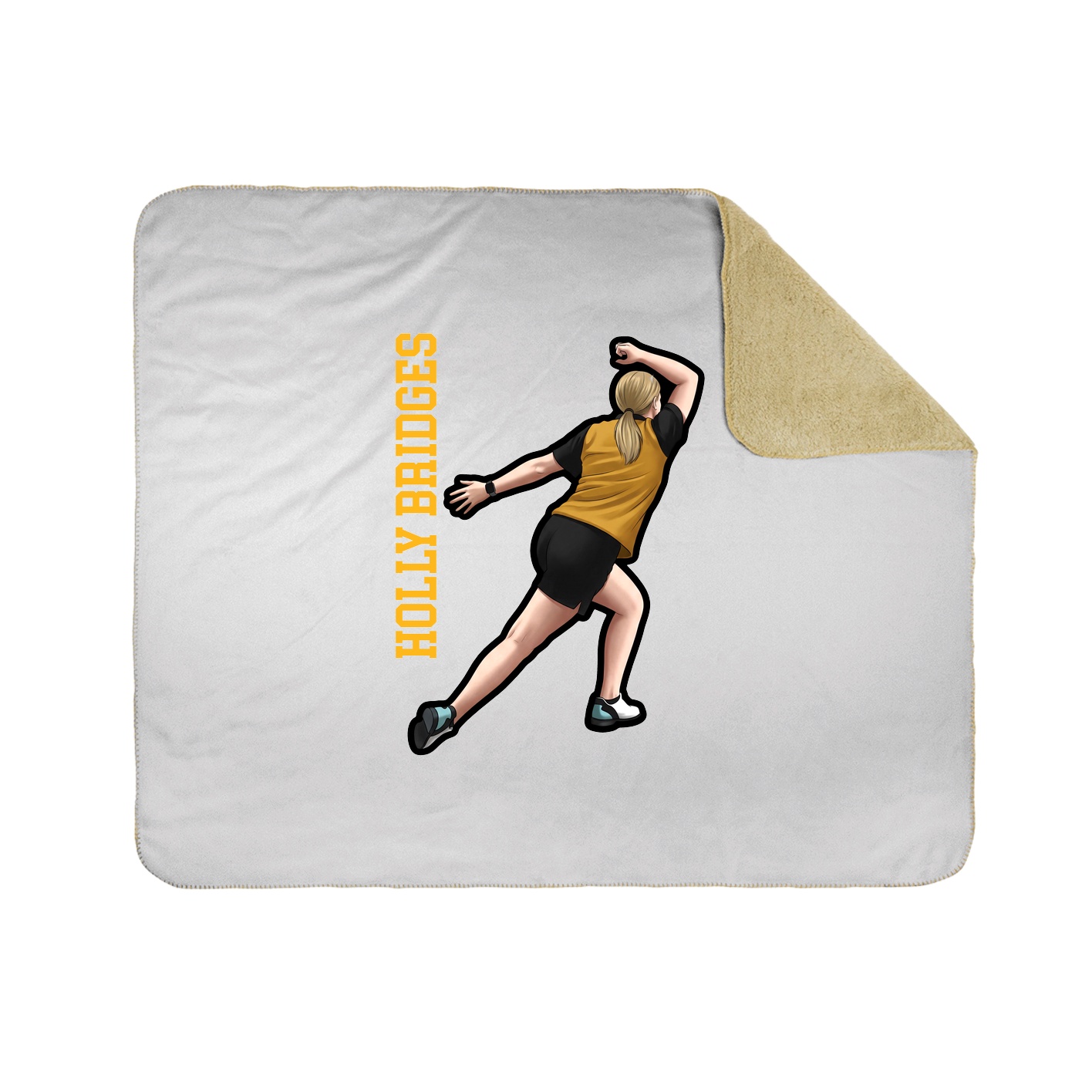 Throw Blanket — Name Vertical in White