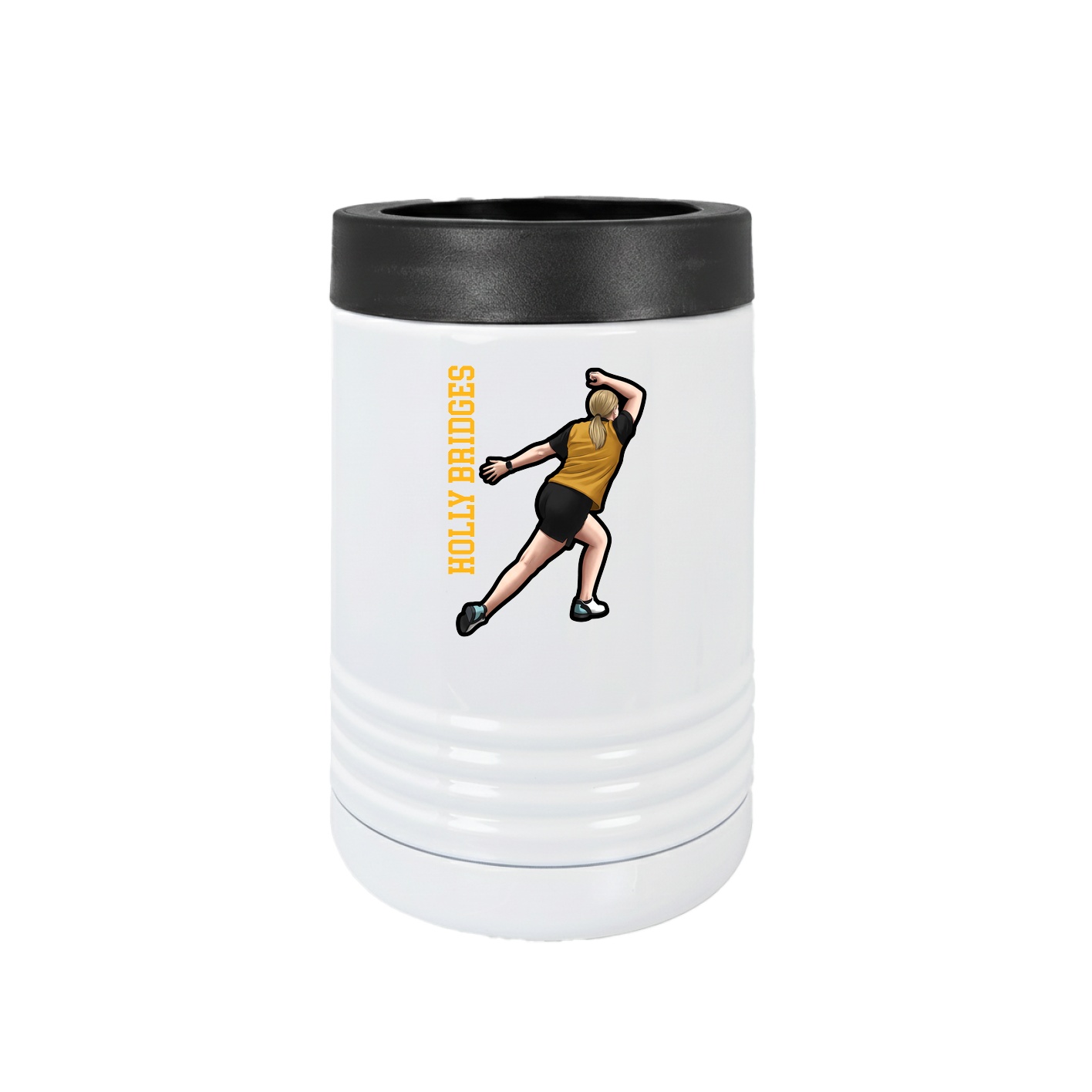 Beverage Holder — Name Vertical in White