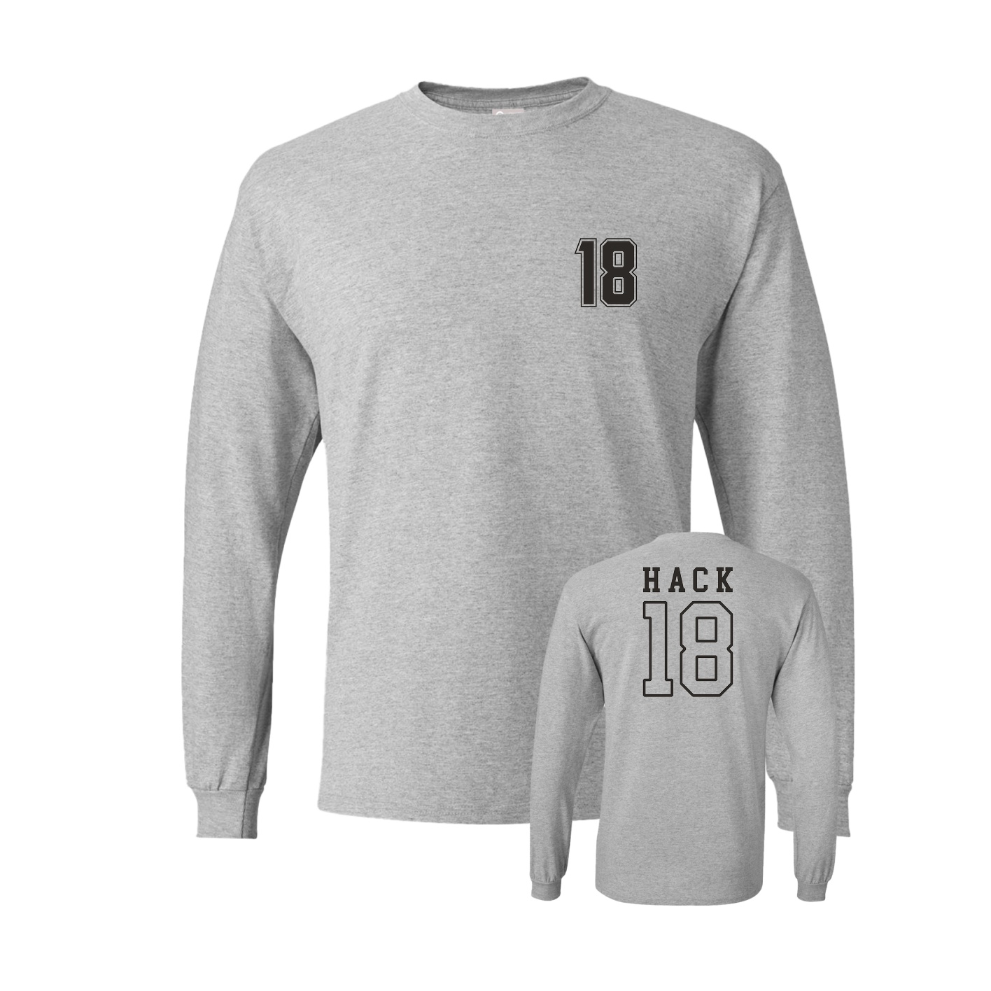 Long Sleeve Tee — Chest Back in Grey