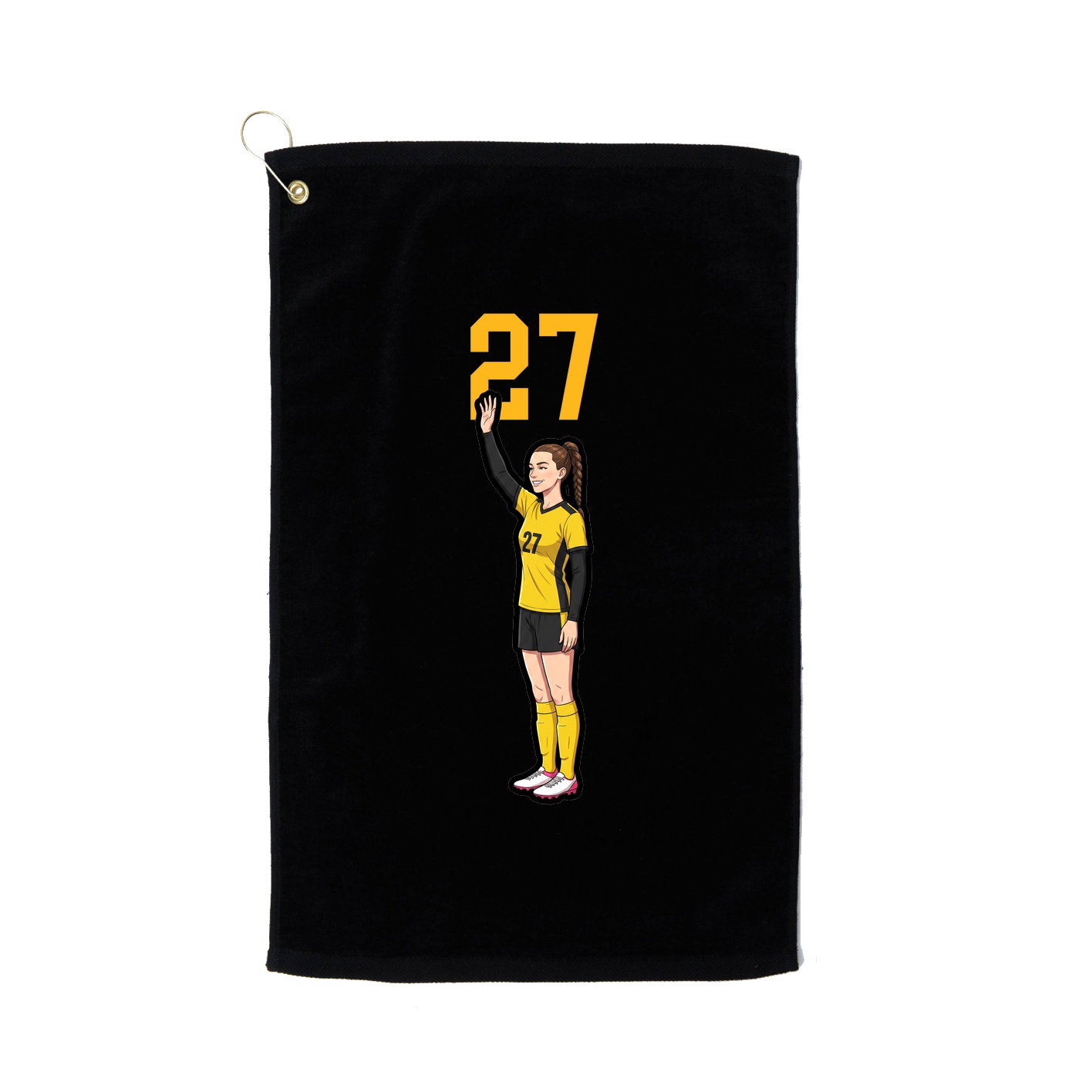 Golf Towel — Number Top in Black
