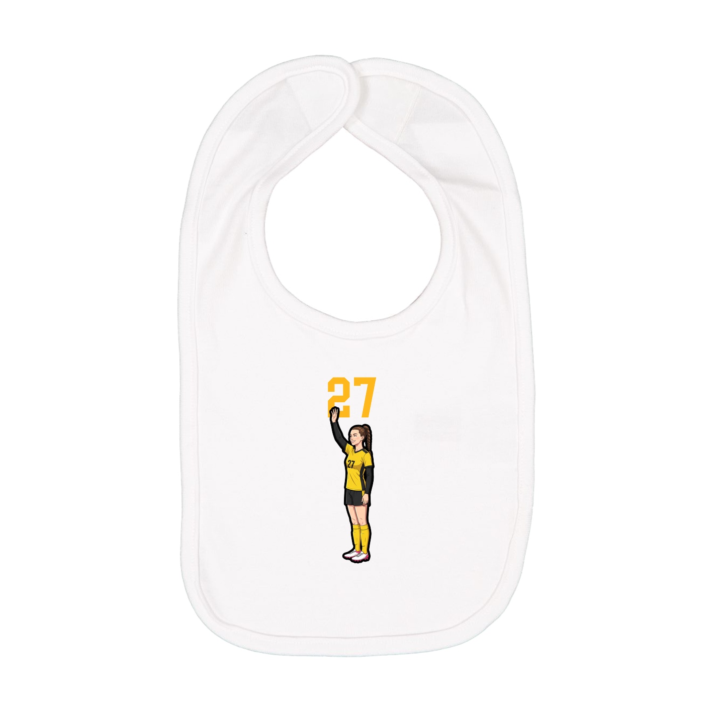 Infant Bib — Number Top in White