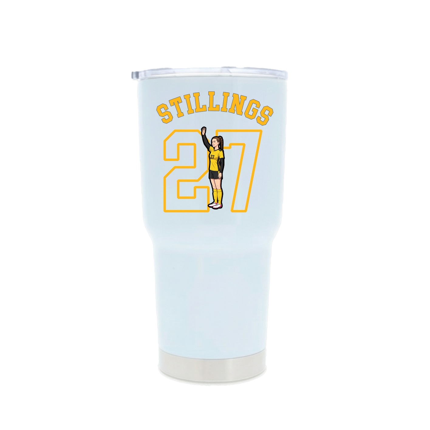 30oz Stainless Steel Tumbler — Shirsey Arch in White