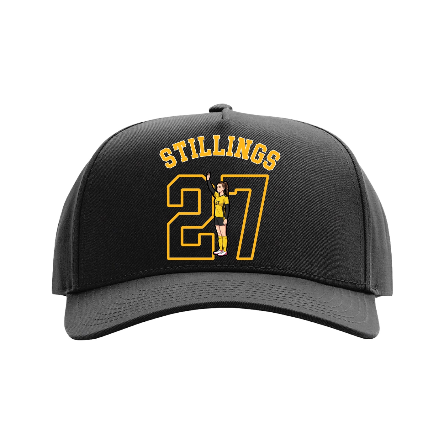 Full Fabric Five-Panel Champ Cap — Shirsey Arch in Black
