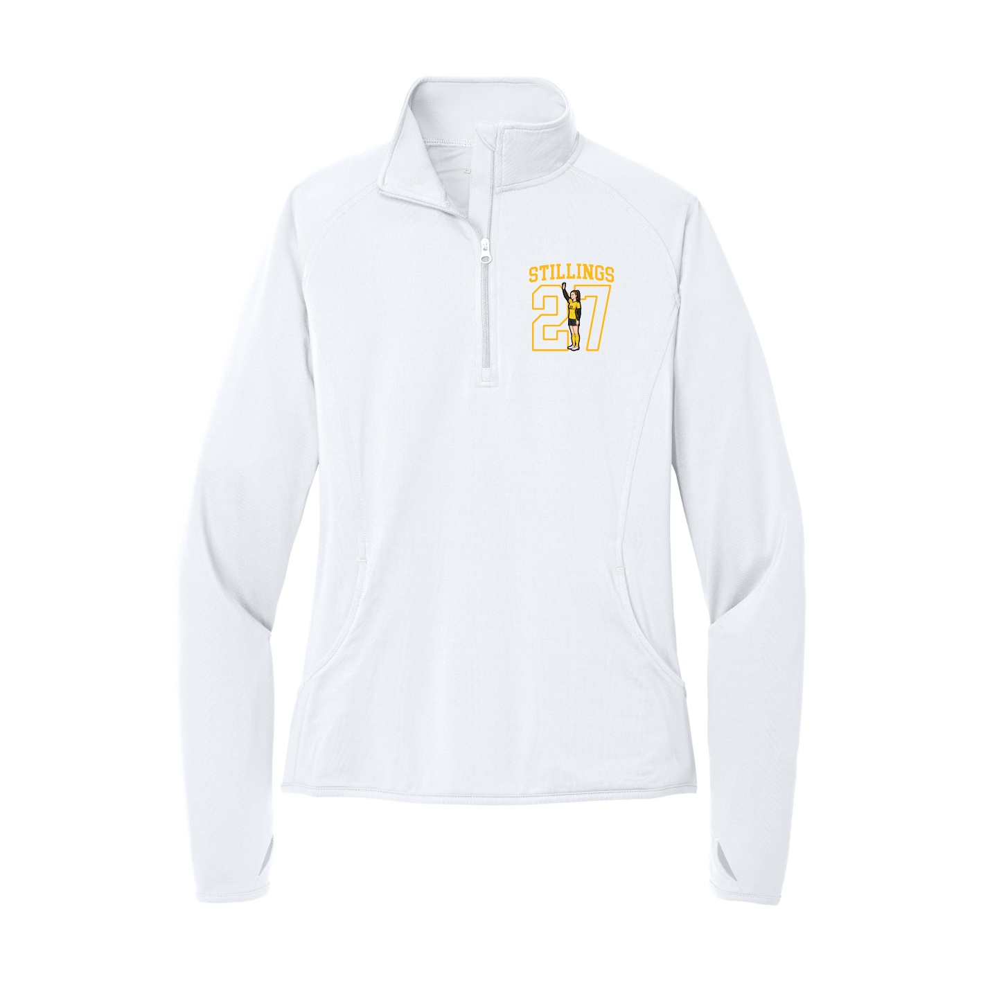 Women's Q-Zip Pullover — Shirsey in White