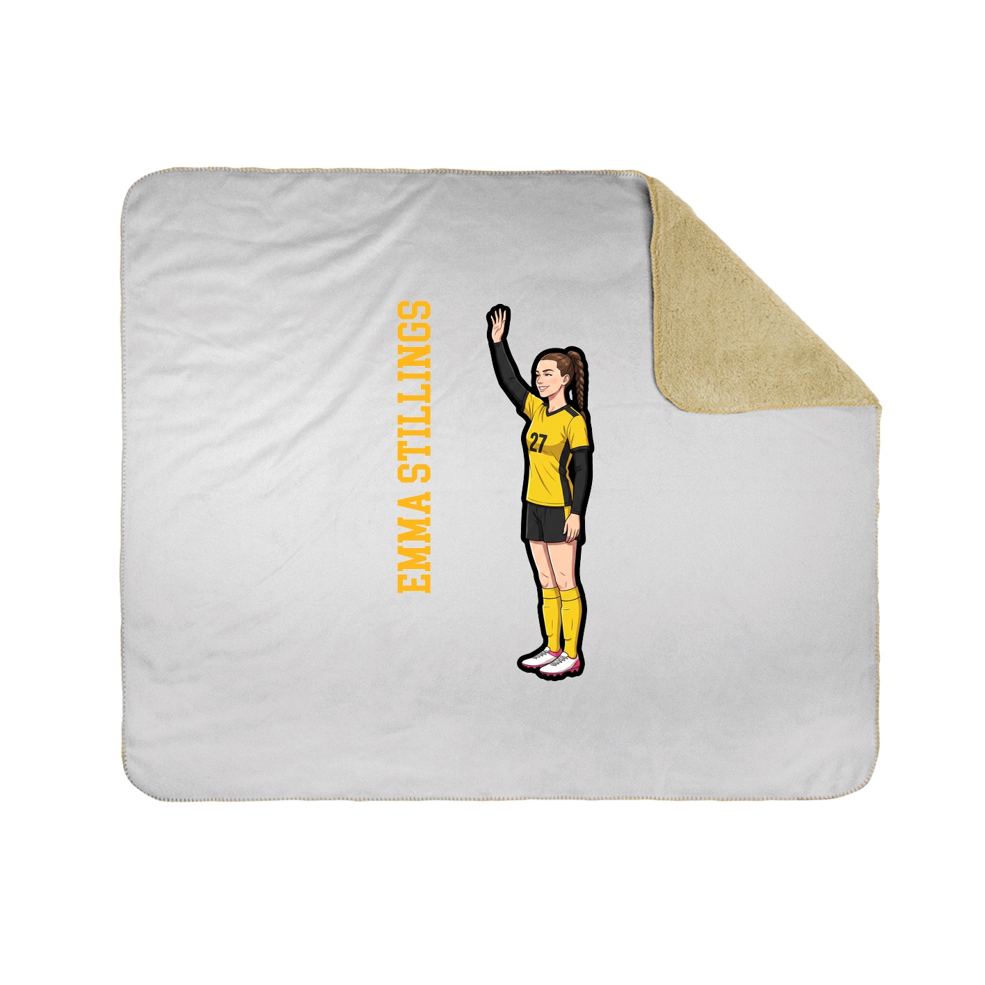 Throw Blanket — Name Vertical in White