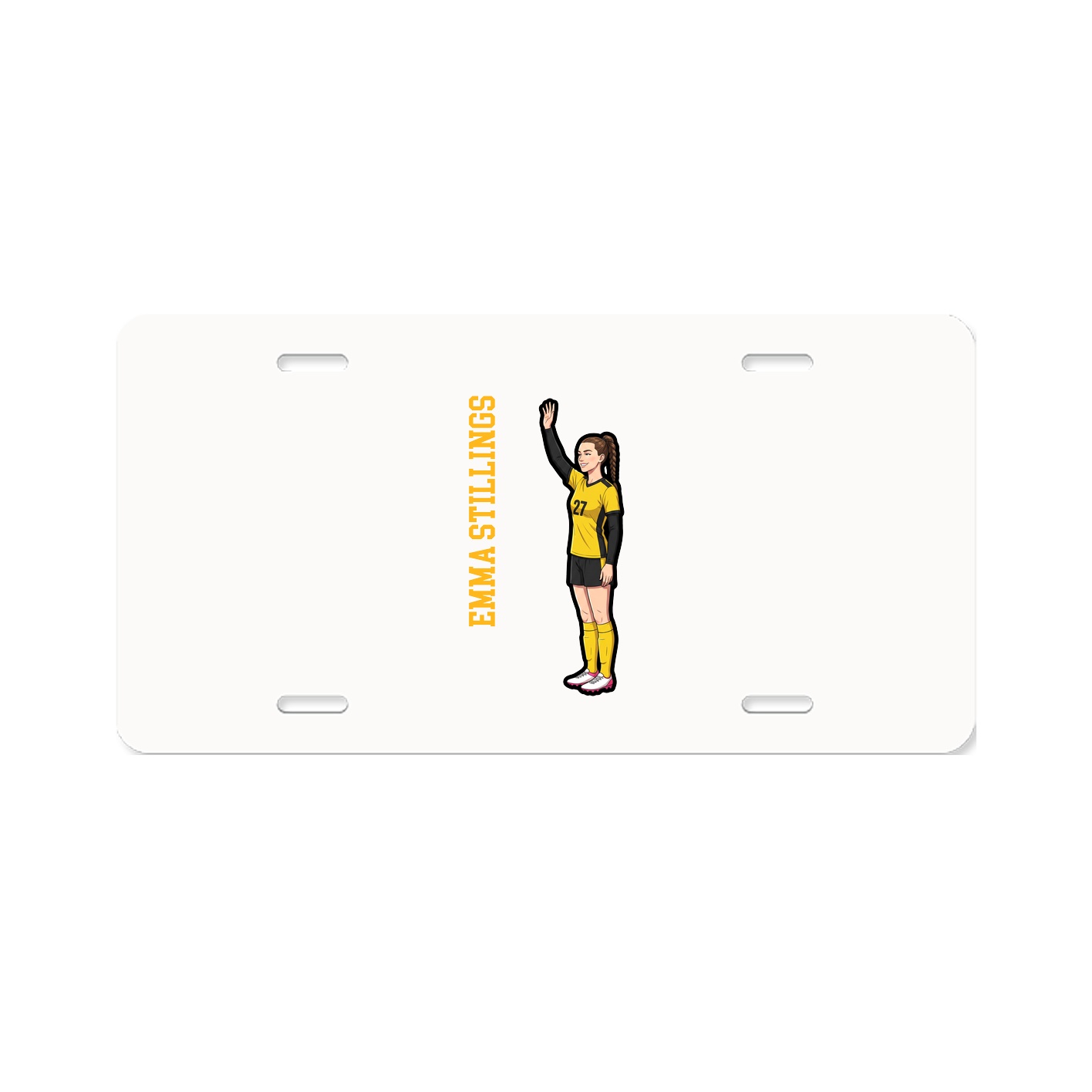 License Plate — Name Vertical in Classic