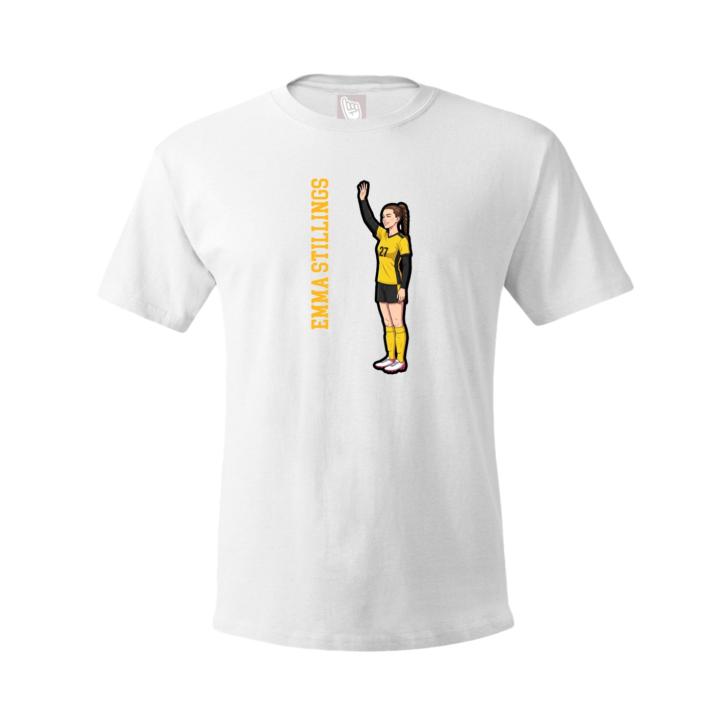 Tee — Name Vertical in White