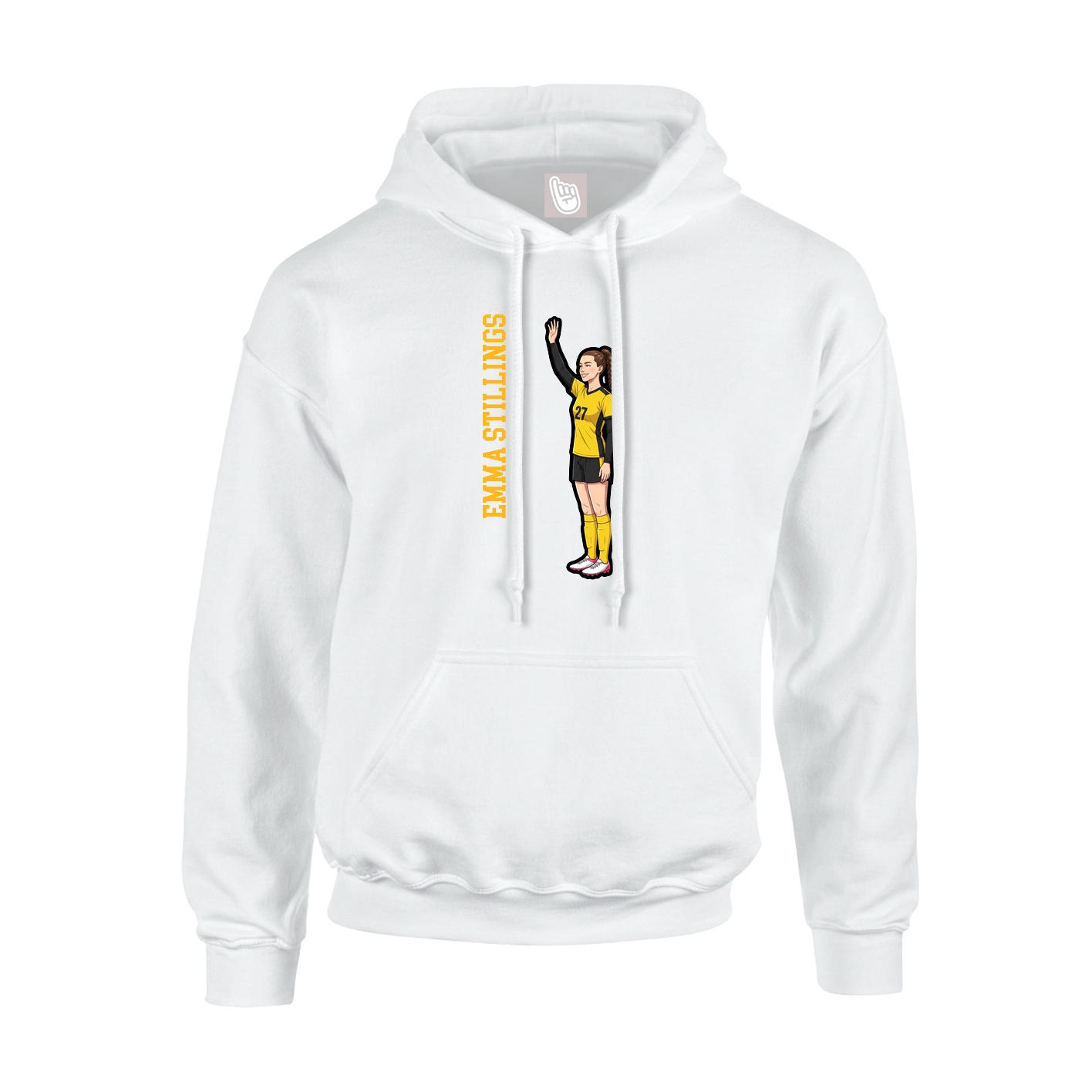 Hoodie — Name Vertical in White