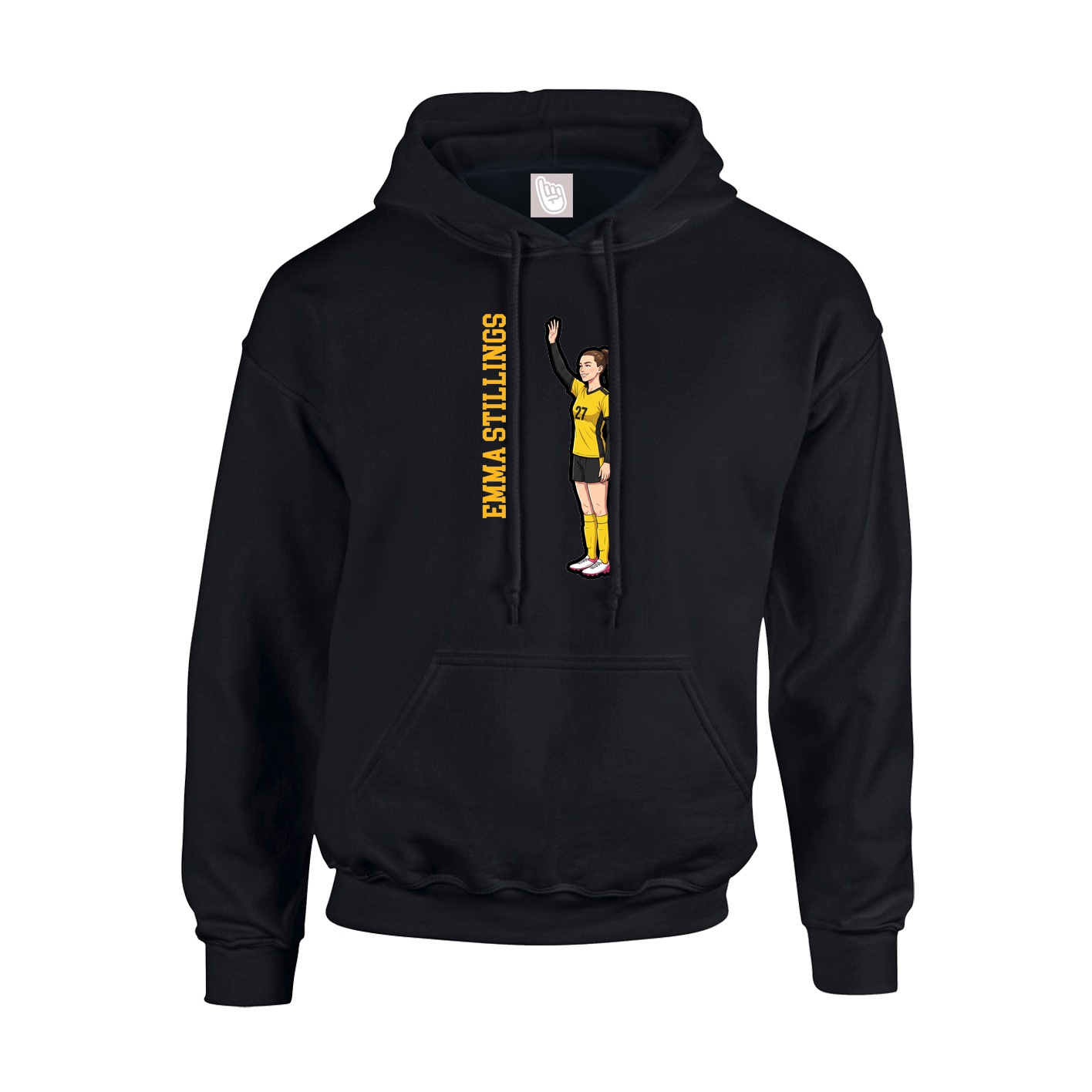 Youth Hoodie — Name Vertical in Black