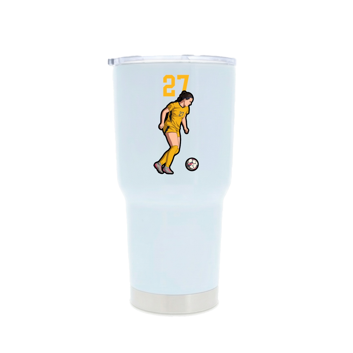 30oz Stainless Steel Tumbler — Number Top in White