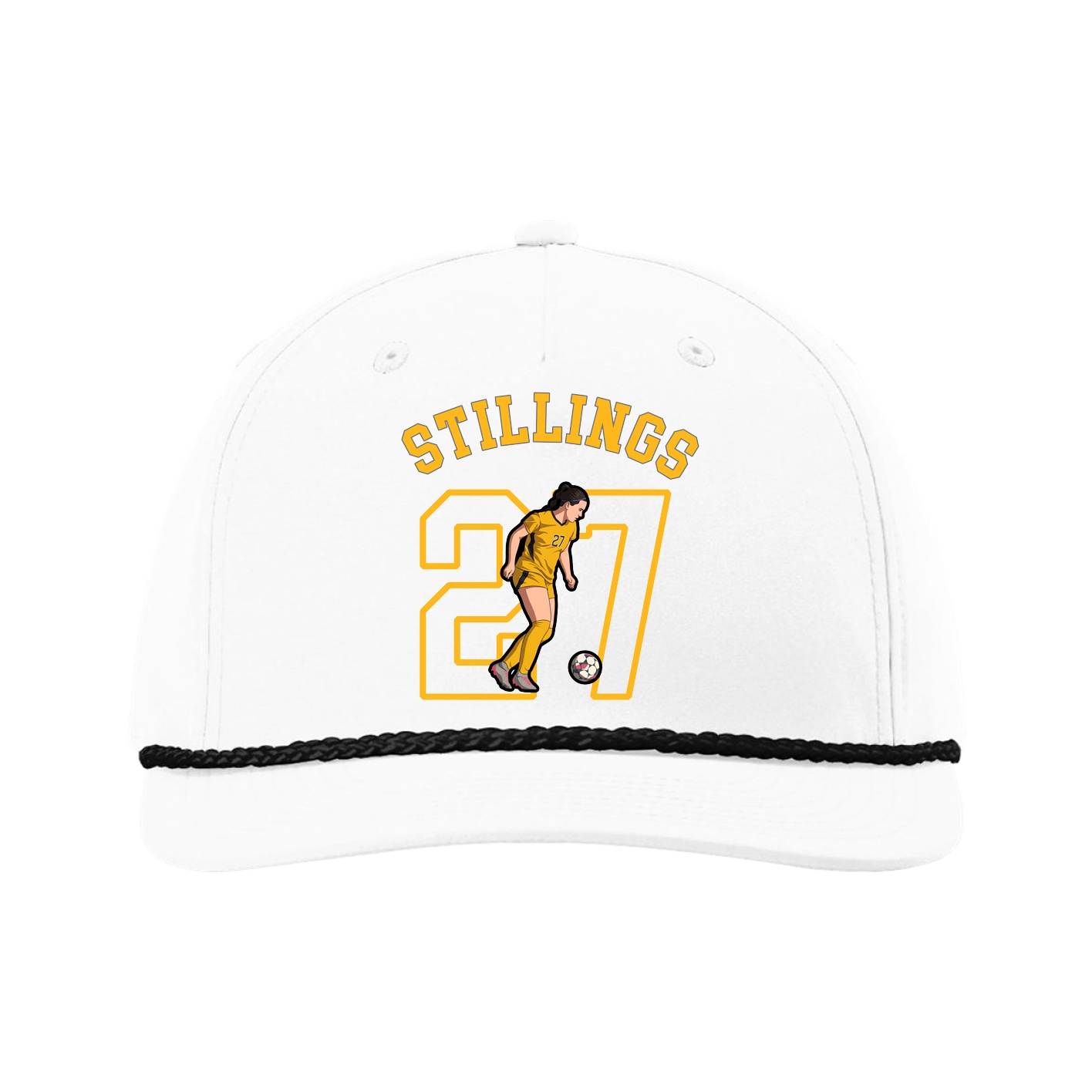 Five-Panel Classic Rope Cap — Shirsey Arch in White