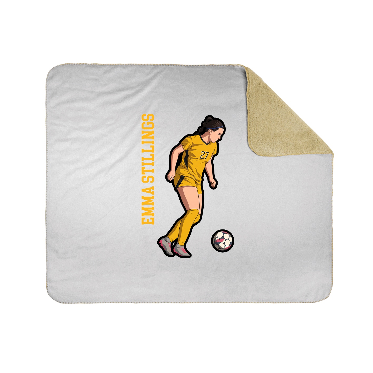 Throw Blanket — Name Vertical in White