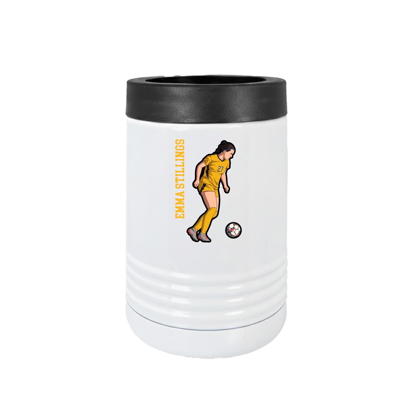 Beverage Holder — Name Vertical in White