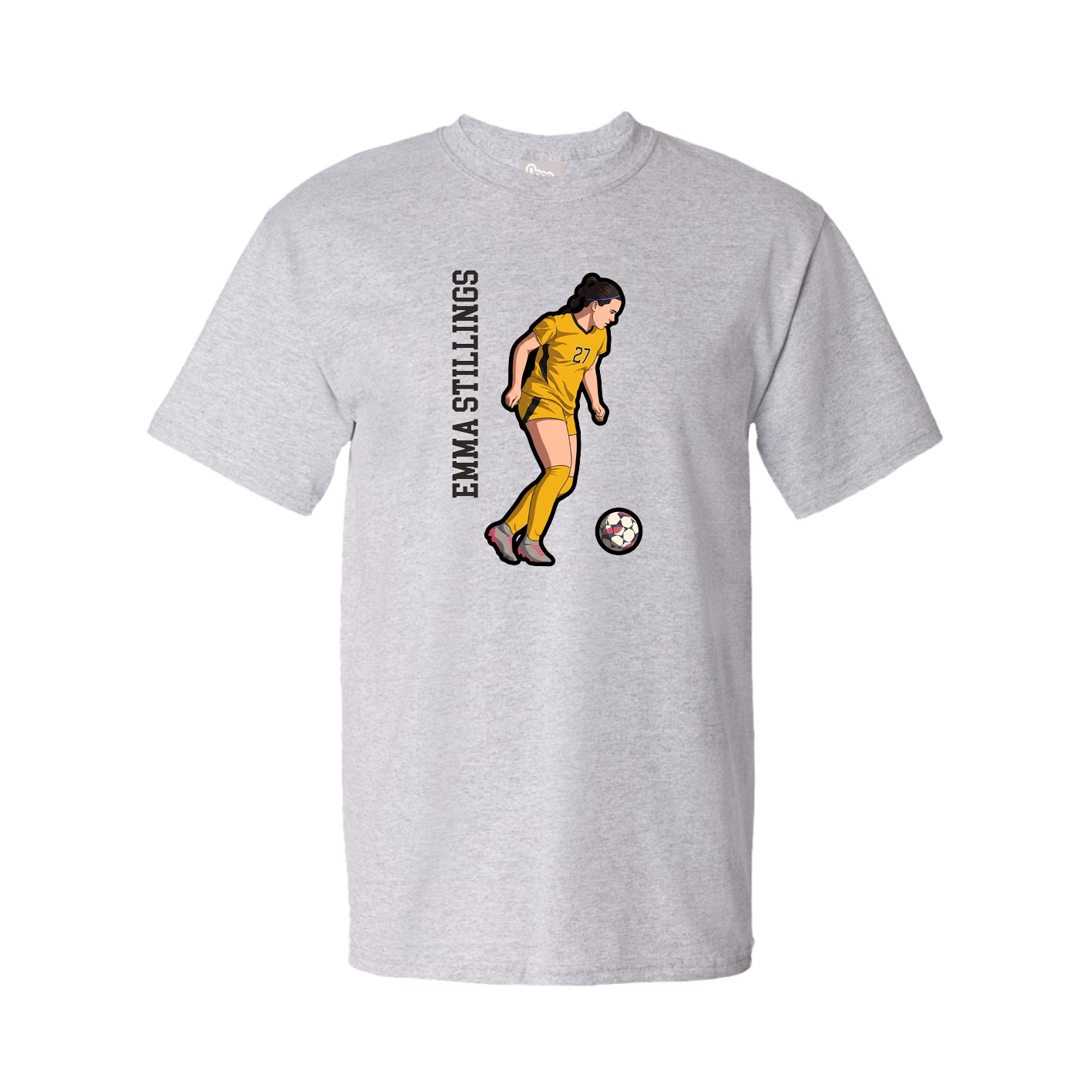 Tee — Name Vertical in Grey