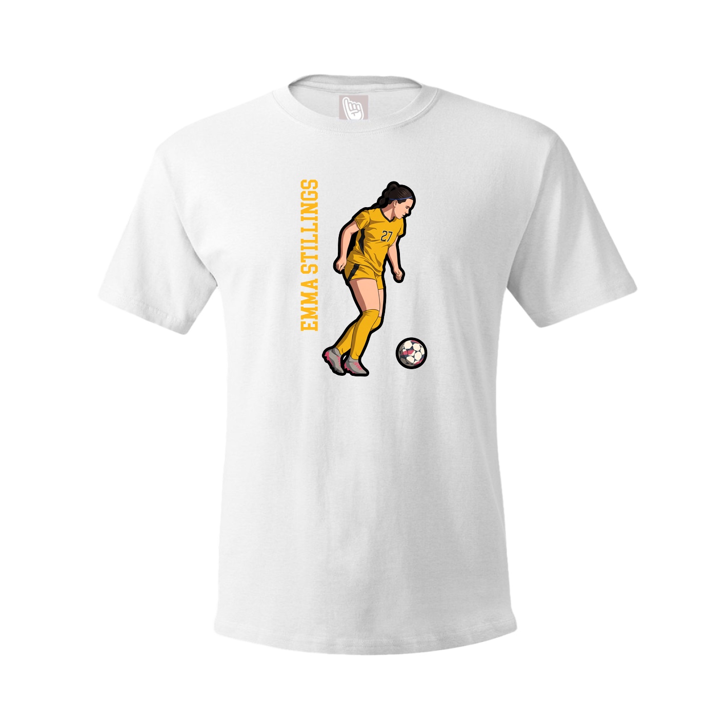Tee — Name Vertical in White