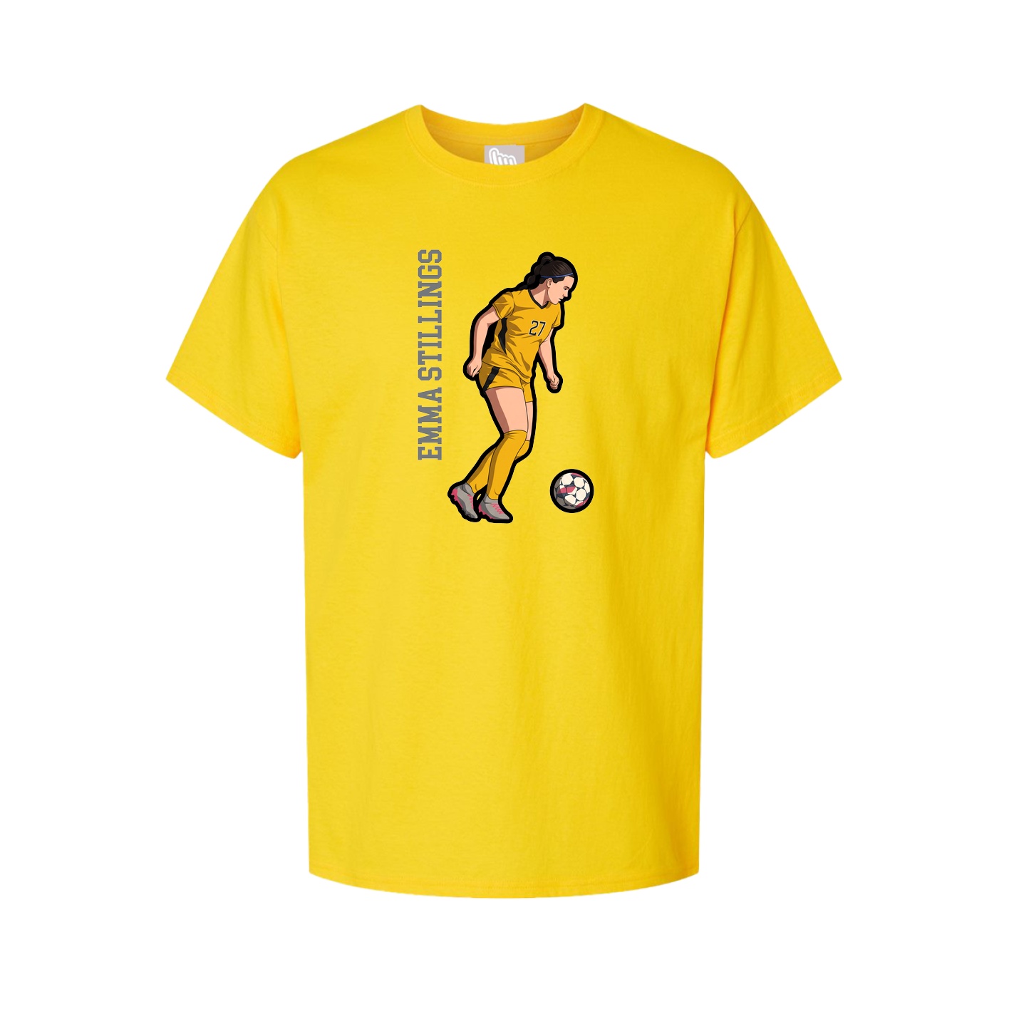 Youth Tee — Name Vertical in Gold