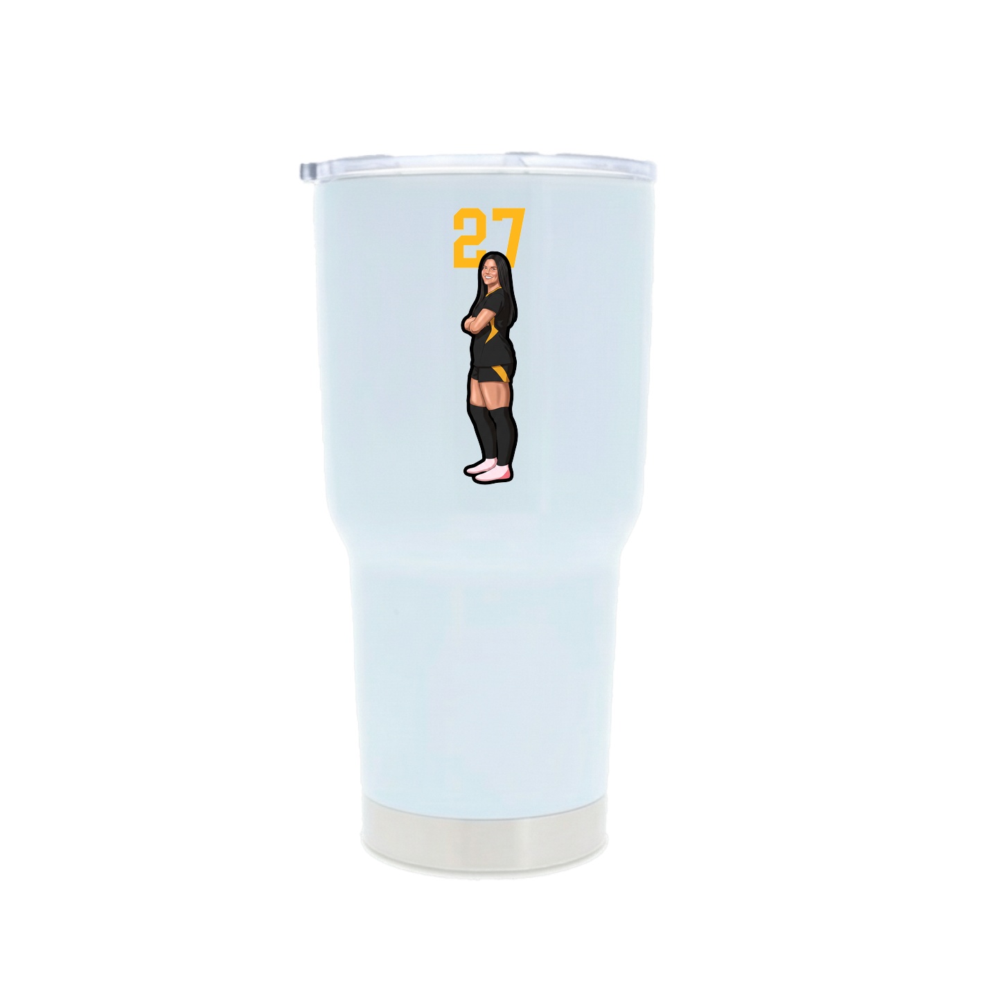 30oz Stainless Steel Tumbler — Number Top in White