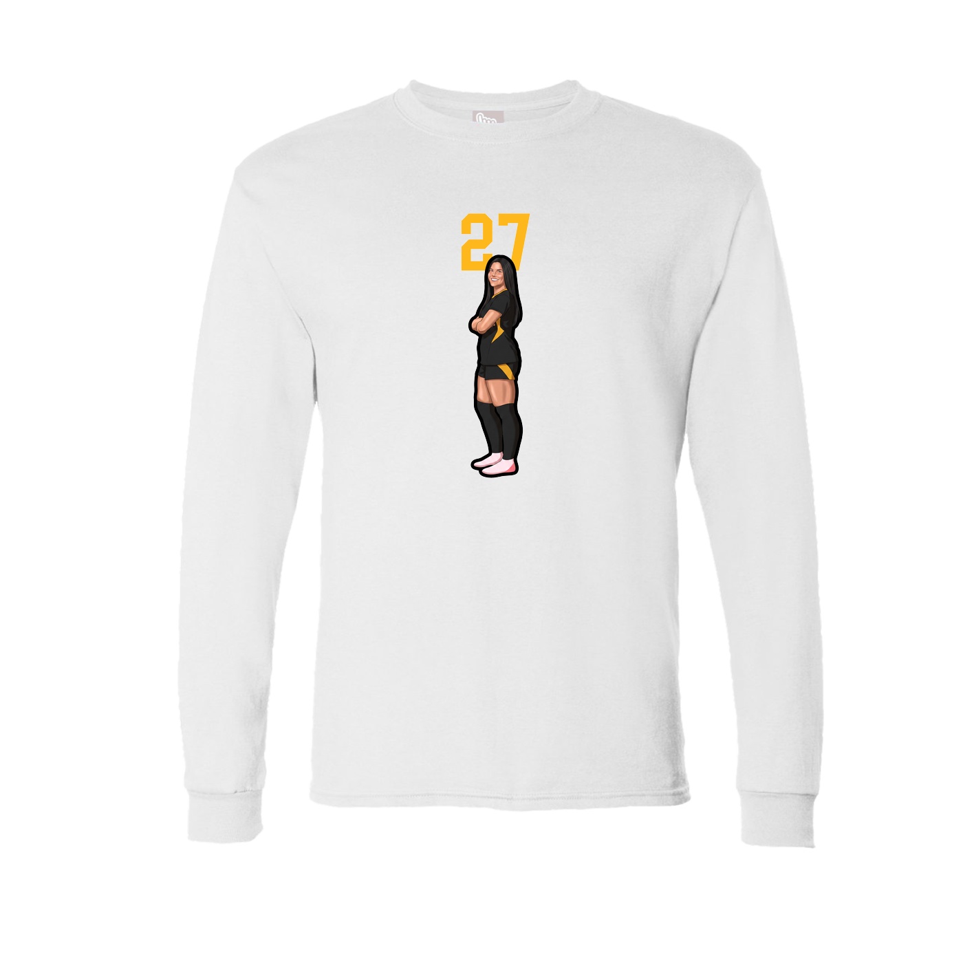 Long Sleeve Tee — Number Top in White