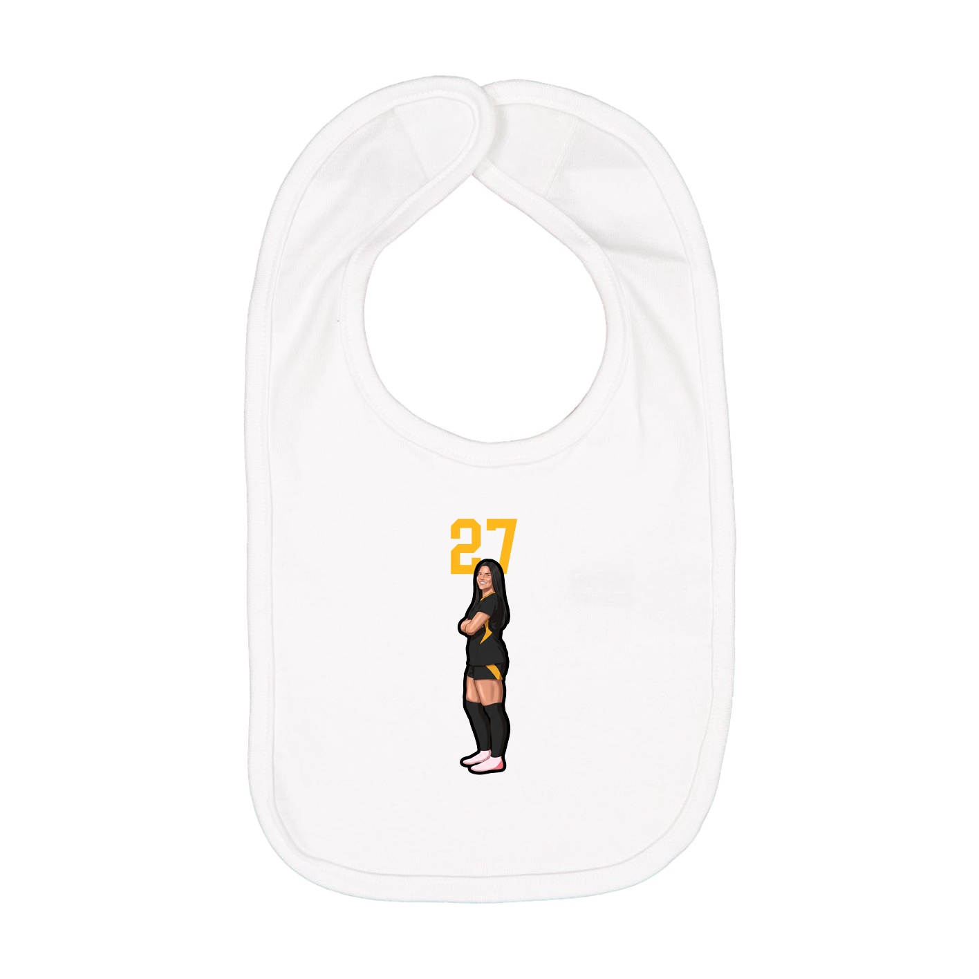 Infant Bib — Number Top in White